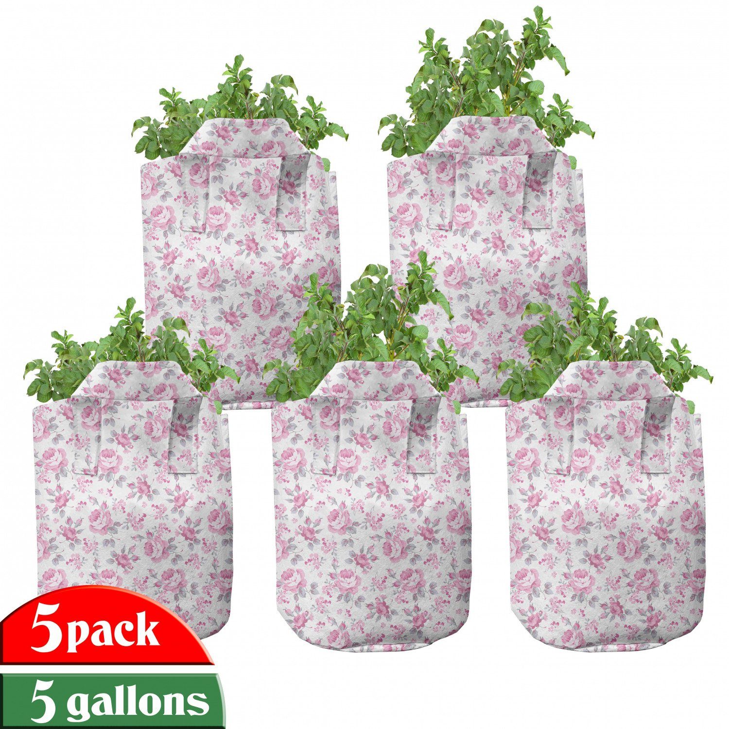 Griffen Stofftöpfe für Abakuhaus Chic Rosen Pflanzen, mit hochleistungsfähig Shabby Frühling Rosa Pflanzkübel