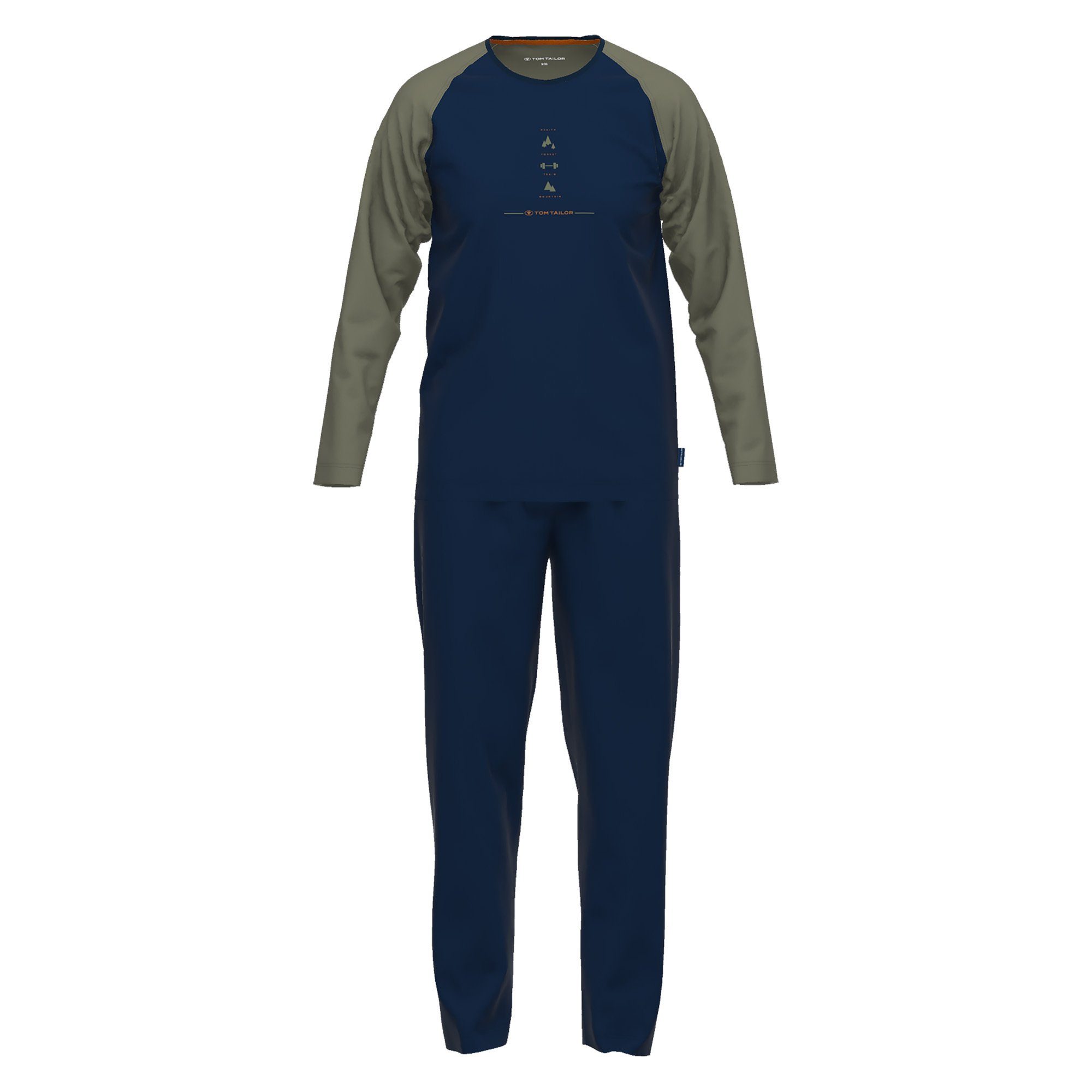 tlg), TAILOR TOM Motivprint Pyjama TAILOR Schlafanzug TOM TAILOR (1 blau TOM Pyjama Herren Herren