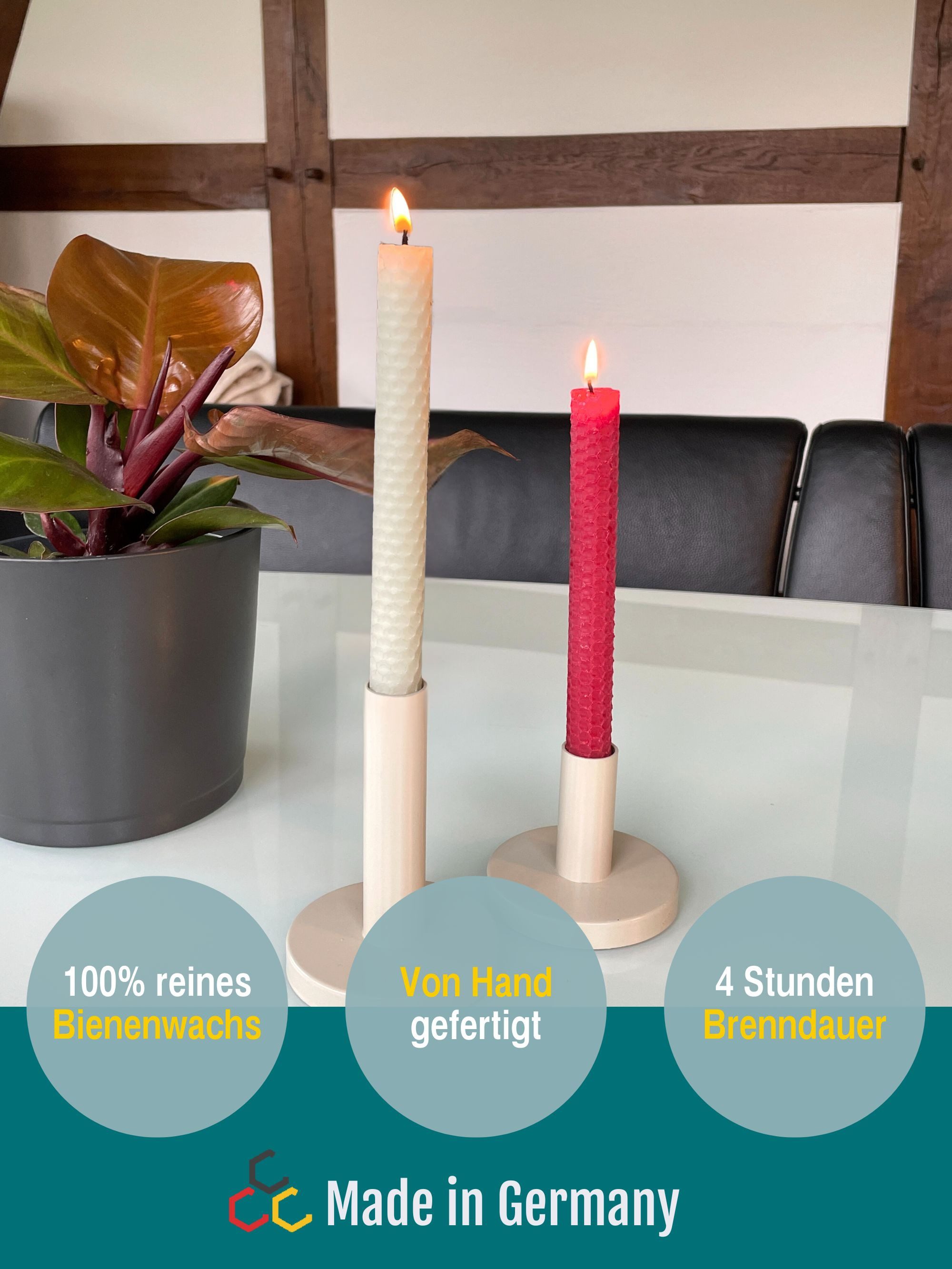 Wachsmann Bienenprodukte Bienenwachskerze handgerollt, 100 % günstig online kaufen