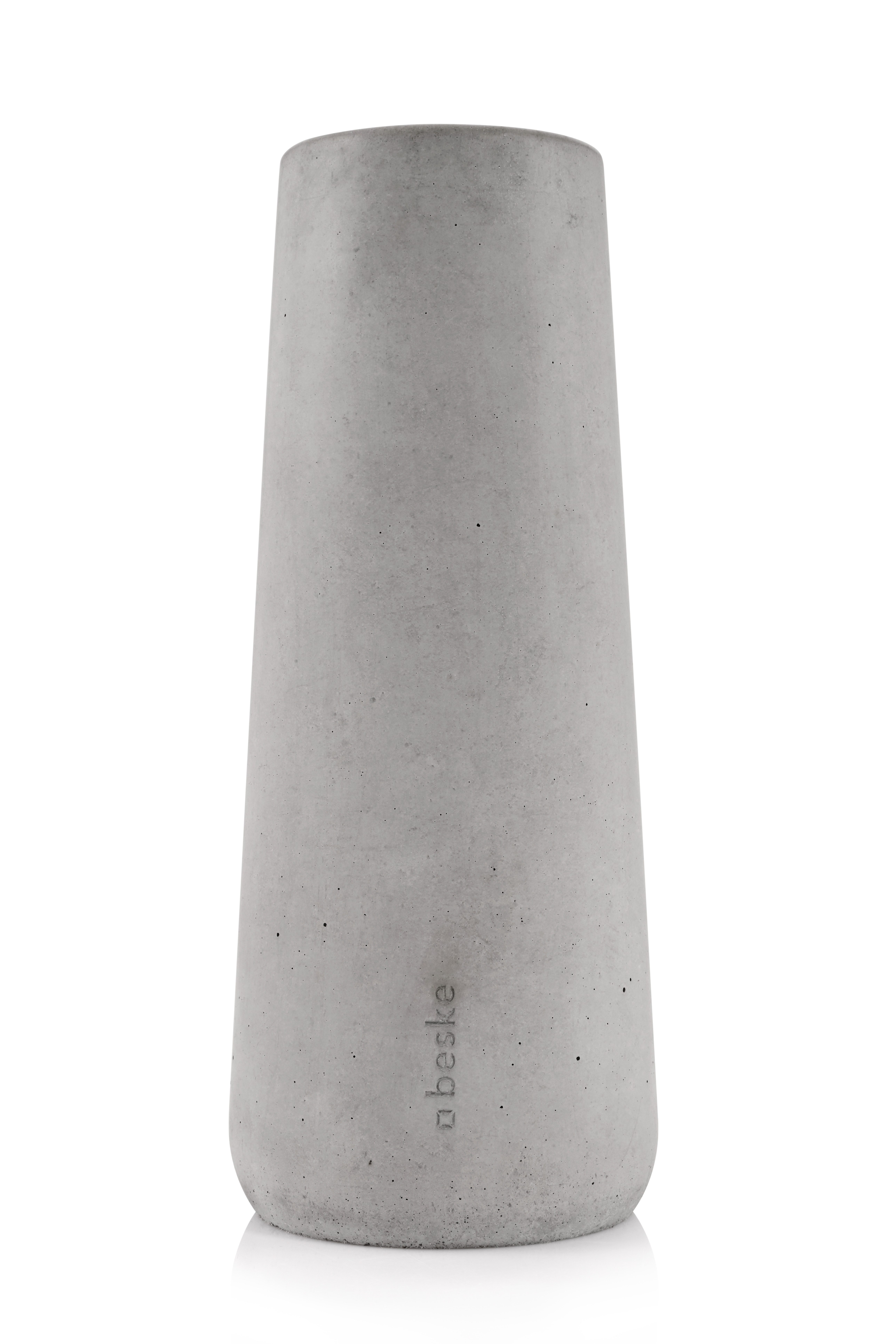 beske Tischvase Blumenvase ‘Nemi’ (12cm, h30cm, bauchig), Bauchige Betonvase aus der Beske-Manufaktur