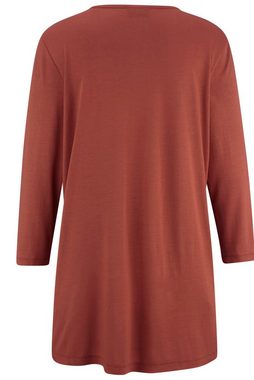 MIAMODA Longsleeve Longshirt Ziernaht V-Ausschnitt 3/4-Ärmel