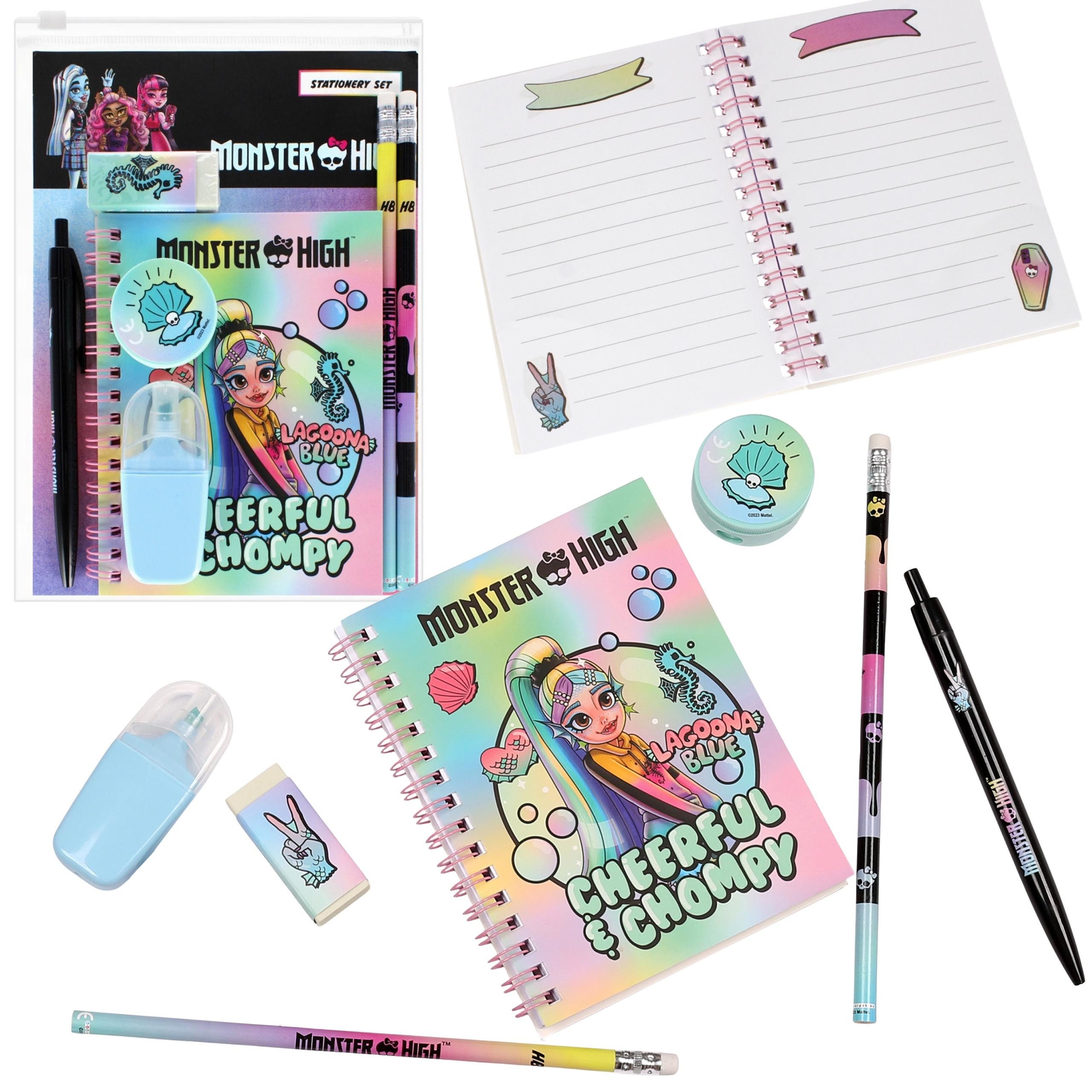 Monster High Collegeblock Monster High Schreibset für Schule & Reise, ideal für Mädchen