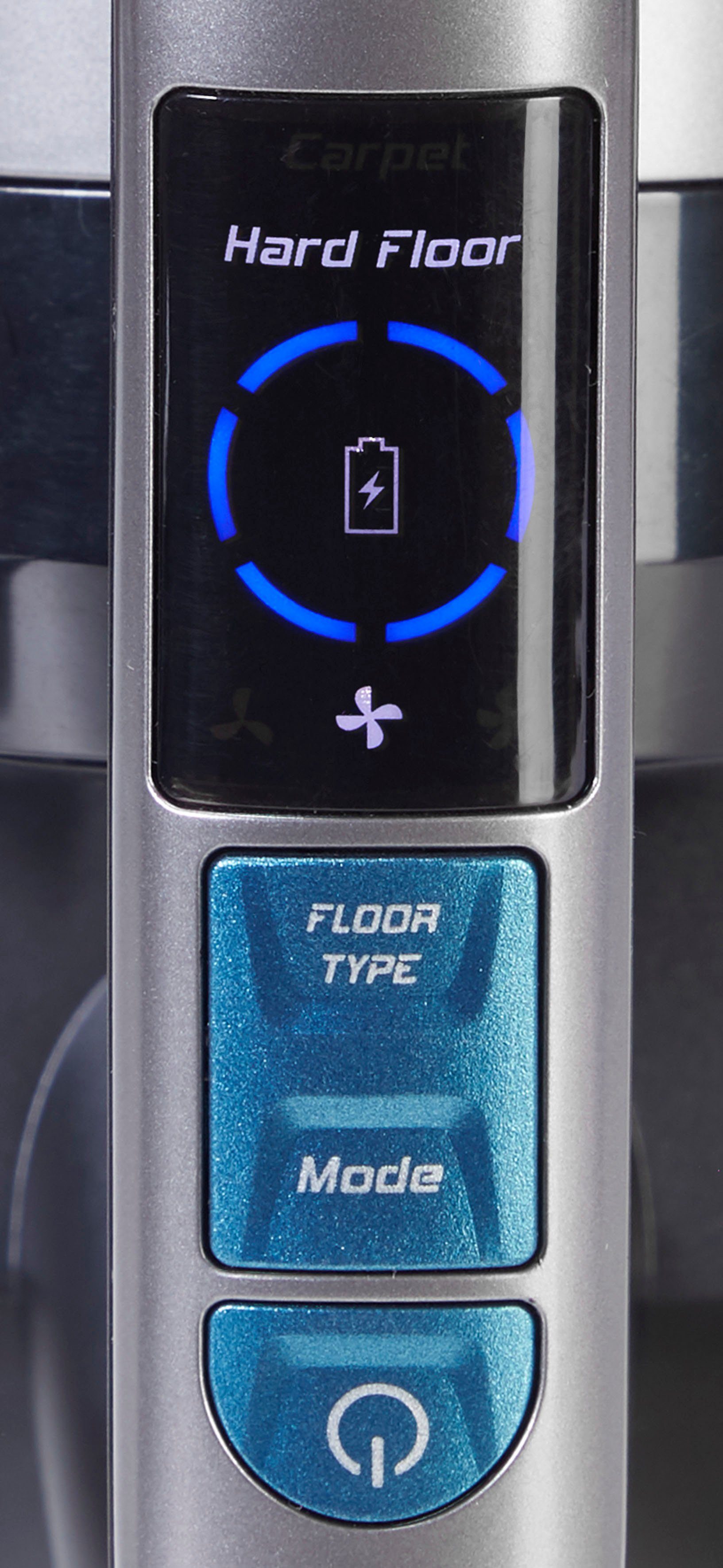 Hanseatic Akku-Stielstaubsauger HVS165DBMC Akku Staubsauger, LED Multifunktionsanzeige, 550 W, beutellos, Bodenständer zur Aufbewahrung, LED beleuchtete Bürste