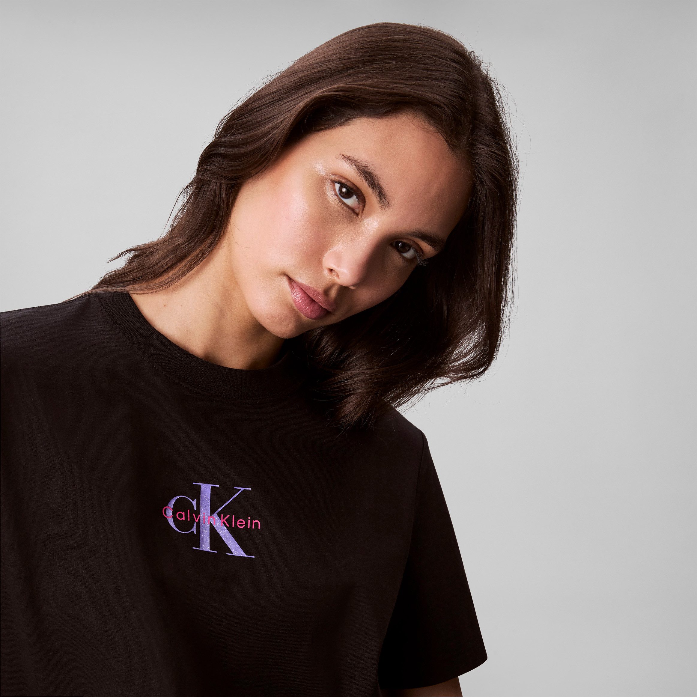 Calvin Klein Jeans Kurzarmshirt SS 20s CLASSIC LOGO TEE Mit Glitzer-Logo günstig online kaufen