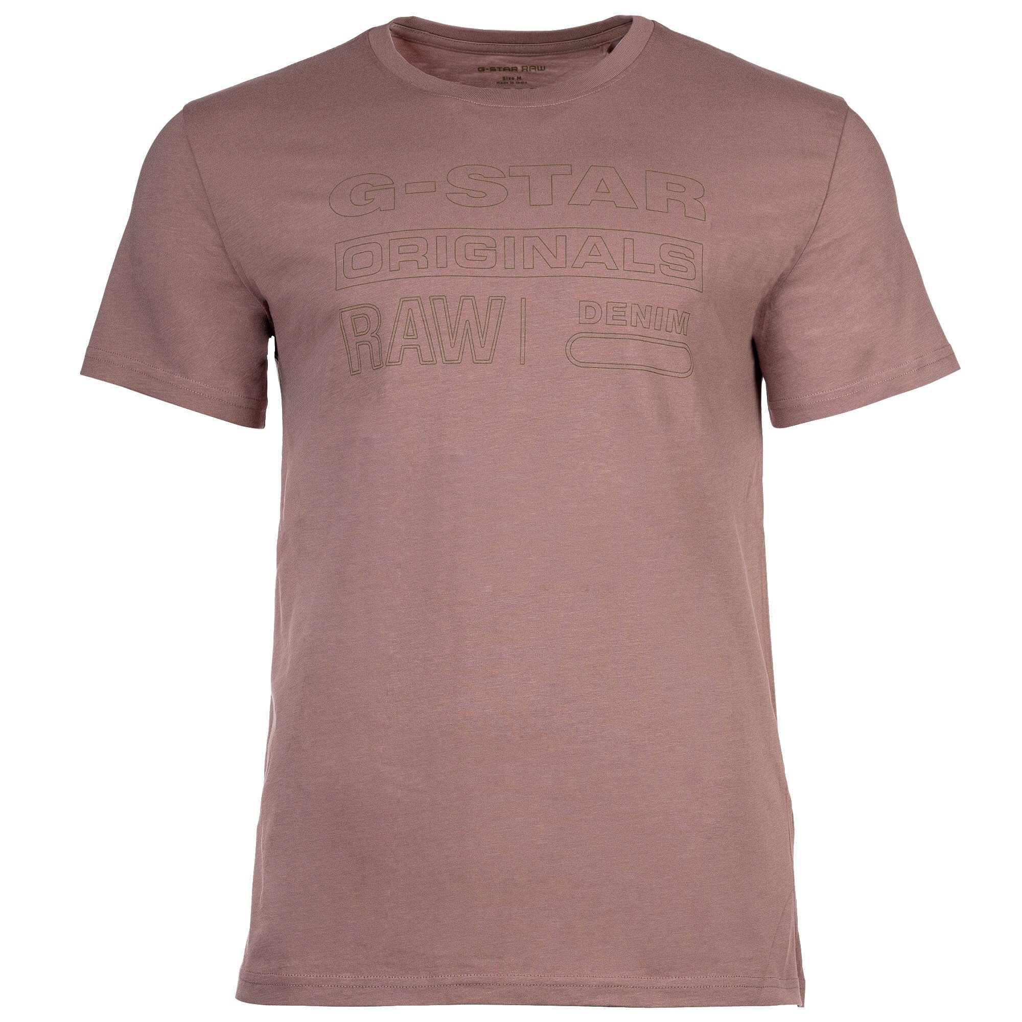 G-Star RAW T-Shirt - Rundhals, Herren RAW-Logo T-Shirt Braun Originals