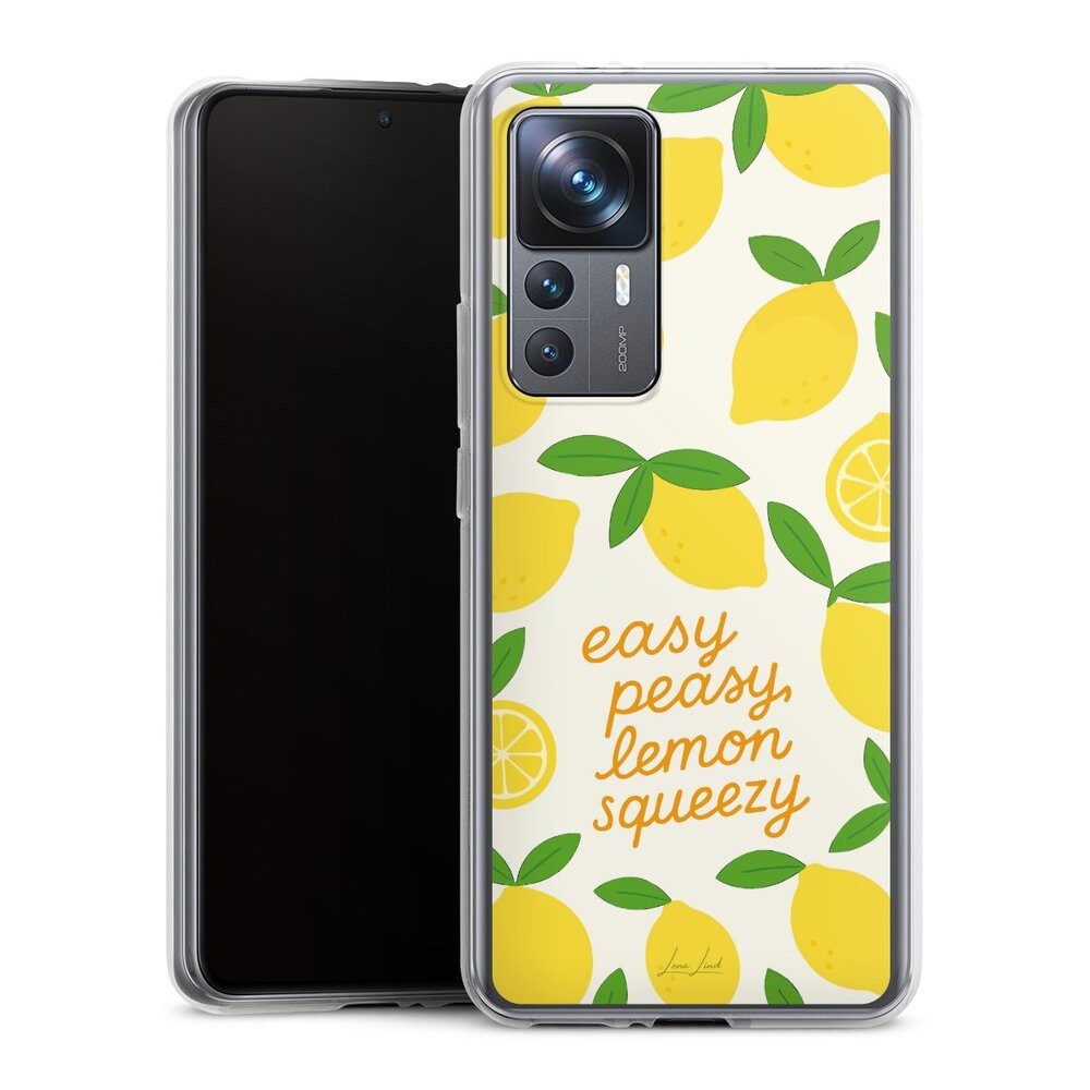 DeinDesign Handyhülle Zitrone Spruch Statement Easy Peasy Lemon Queezy, Xiaomi 12T 5G Silikon Hülle Bumper Case Handy Schutzhülle