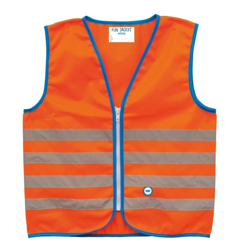 WOWOW Warnweste Wowow Sicherheitsweste Fun Jacket für Kinder orange mit Refl Streifen