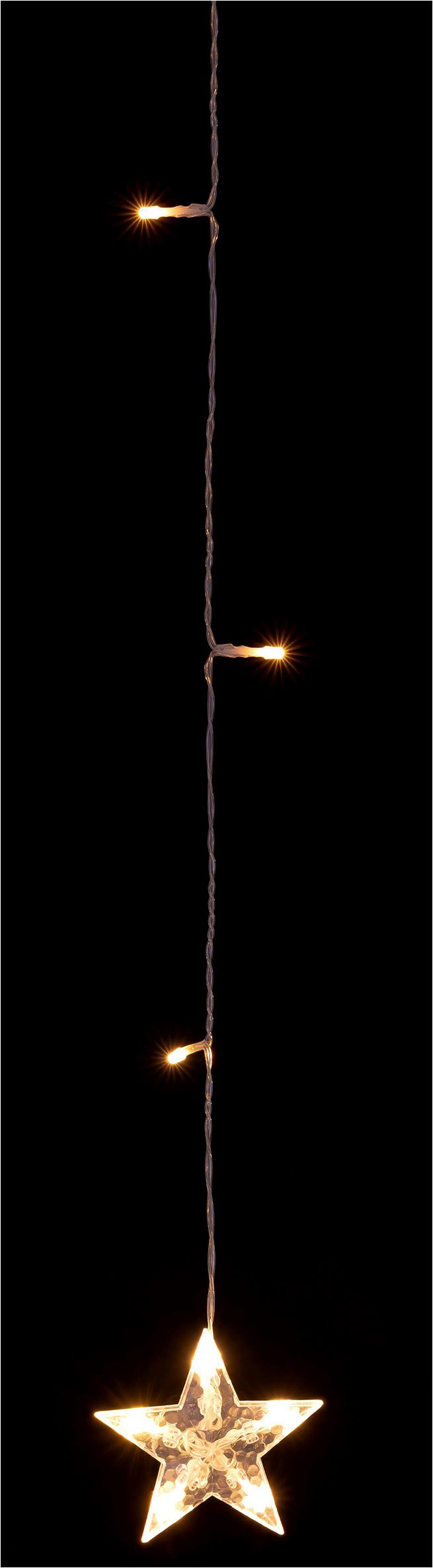 OTTO home LED-Lichtervorhang Sterne mit 69 LEDs, Länge 1m, Höhe 80 cm, Batterie, 8 Modi, Indoor, 69-flammig, warmweiß, 0,5 m Zuleitung, silberfarben, innen – Bild 3 von 5