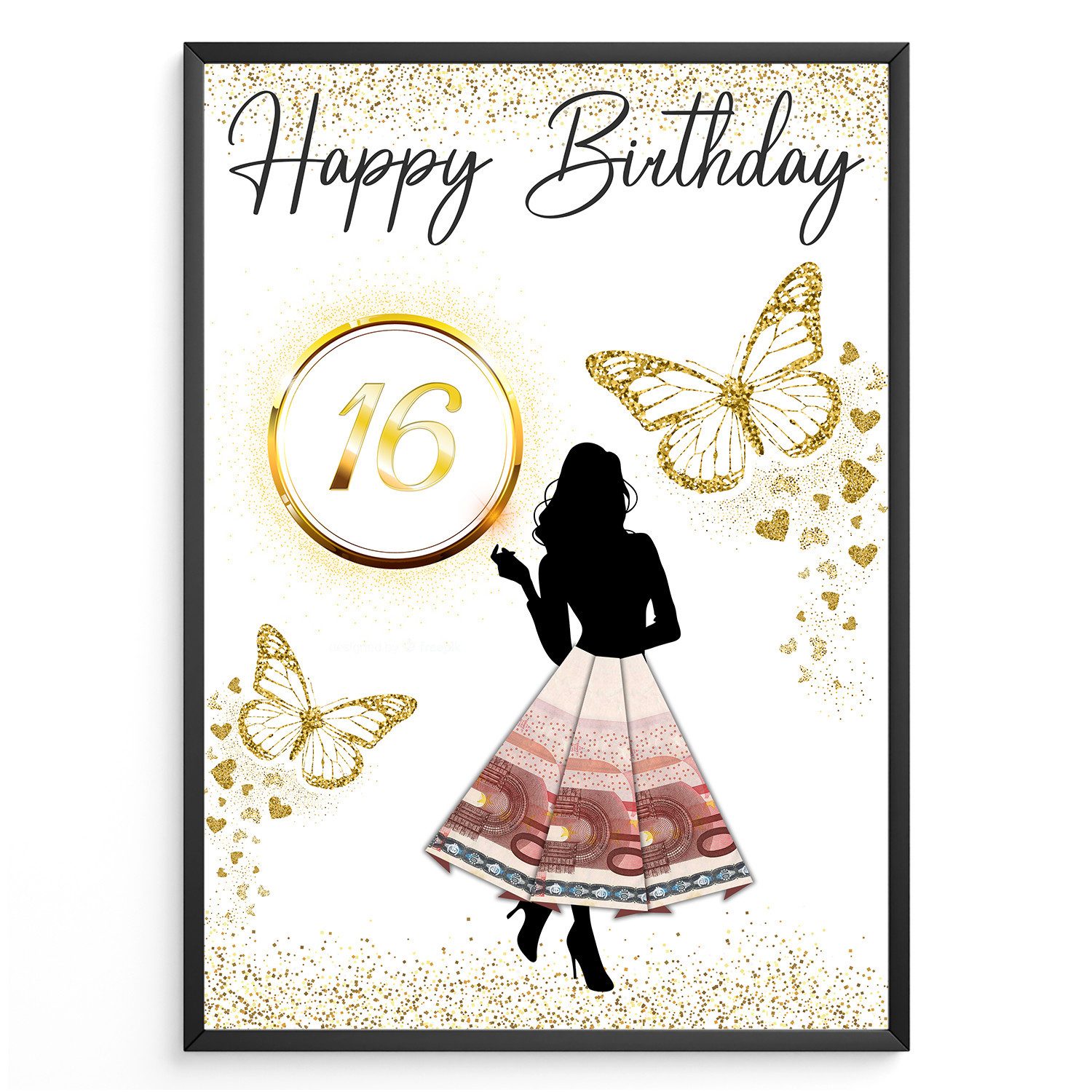 Tigerlino Poster Geburtstag Geldgeschenk Frauen Geburtstagsgeschenk günstig online kaufen