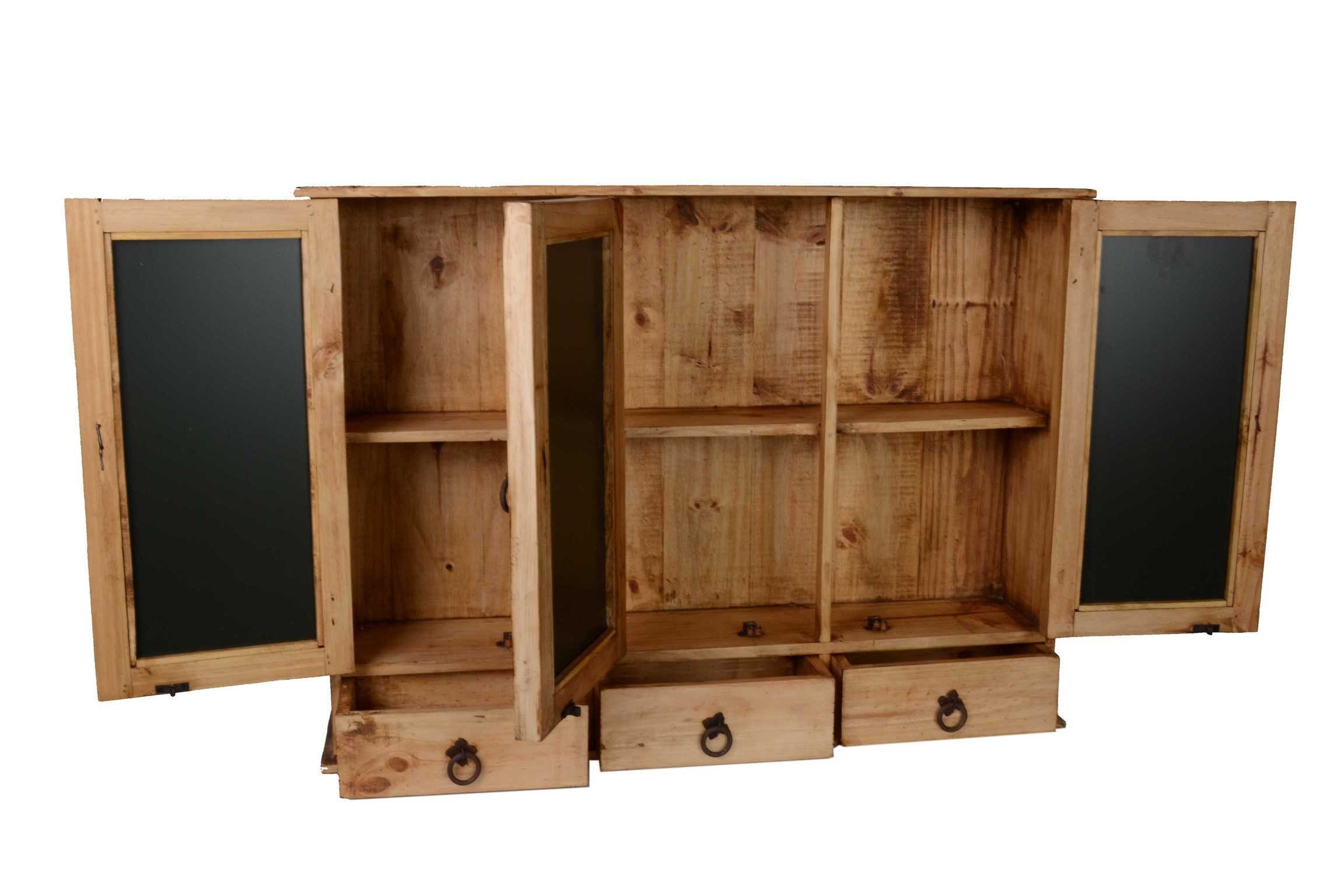 MiaMöbel Spiegelschrank Mexico aus massivem Pinienholz Honig