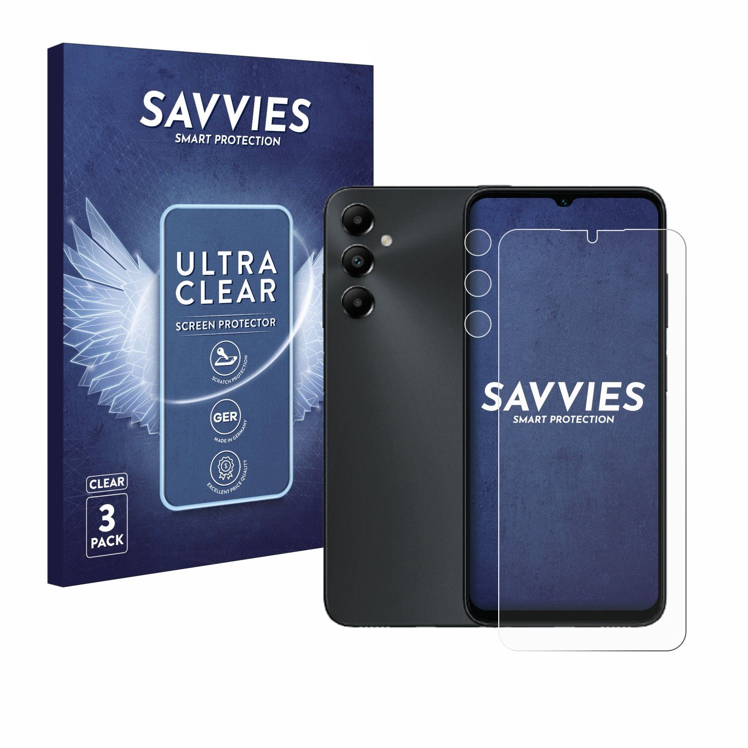 Savvies Displayschutzfolie Schutzfolie für Samsung Galaxy A05s (Display+Kamera), 6 Stück, Displayschutz Schutz Folie Klar Transparent