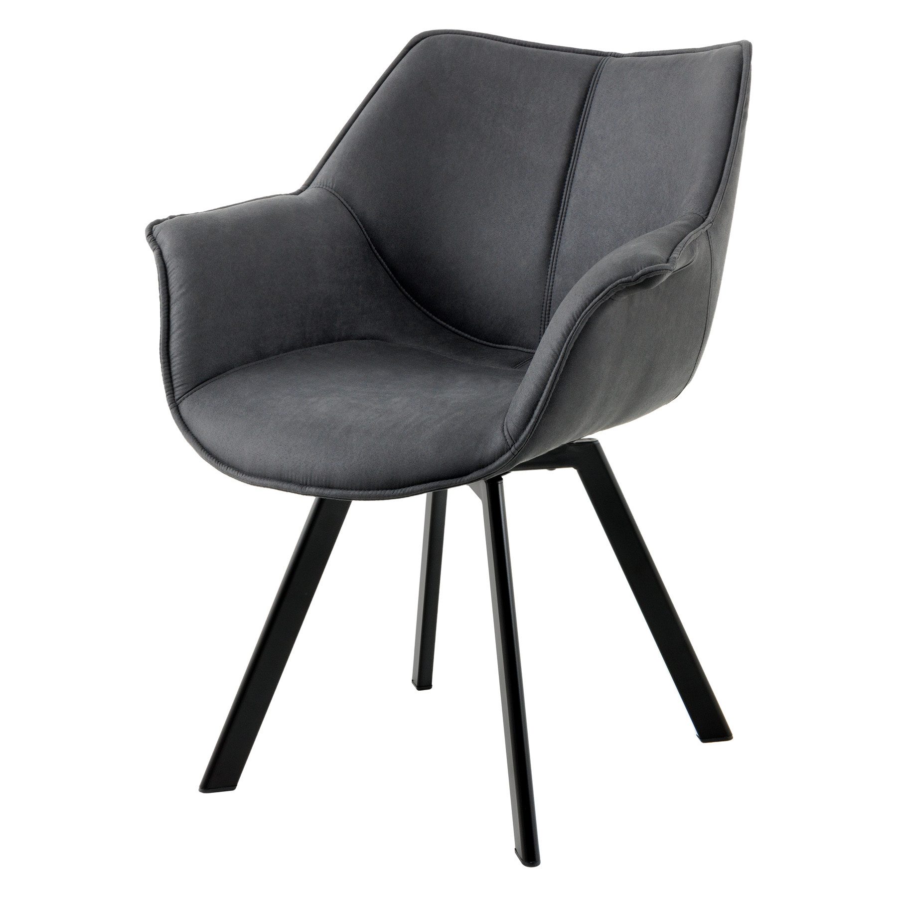 riess-ambiente Polsterstuhl THE DUTCH RETRO antik grau / schwarz (Einzelart günstig online kaufen