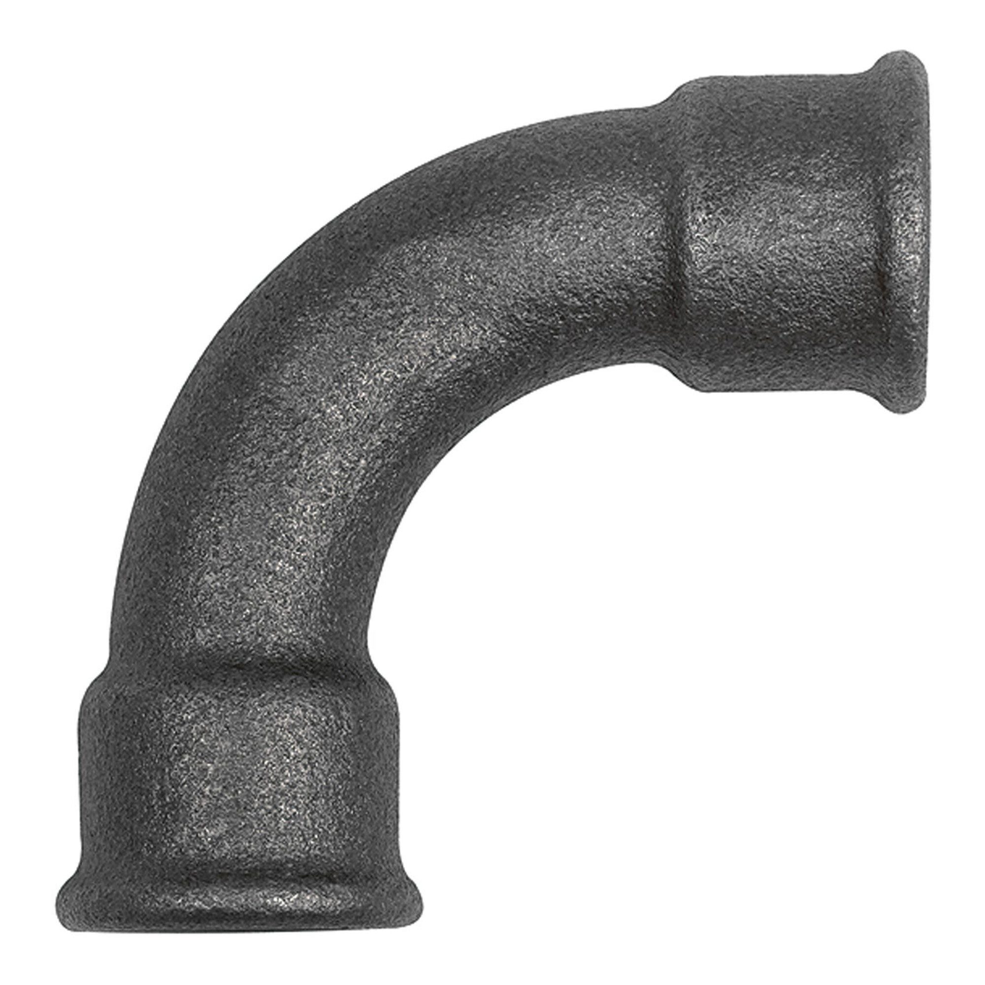 RIEGLER Verteiler Riegler Bogen 2, 90°, lang, Rp 3 i., Rp 3 i., Temperguss schwarz