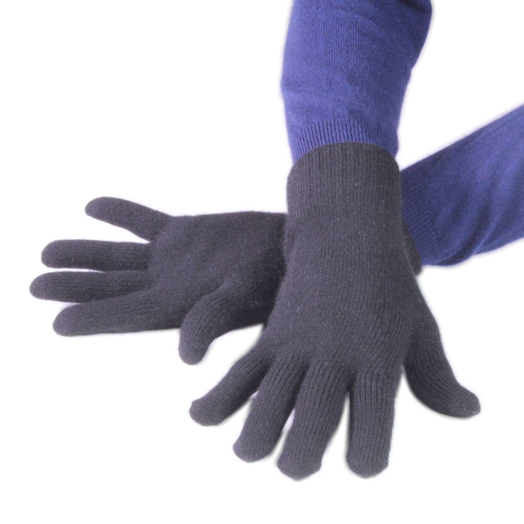 Kaschmir 100% Handschuhe Tumelo Strickhandschuhe HerrenSchwarz