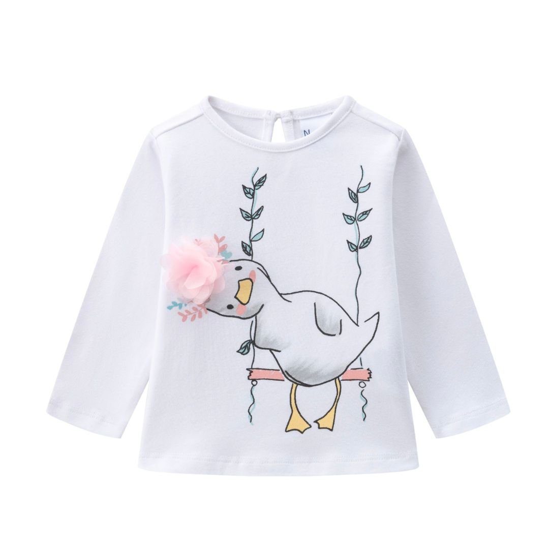 suebidou Longsleeve süßes Langarmshirt für Babygirls mit niedlichem Print und Applikation