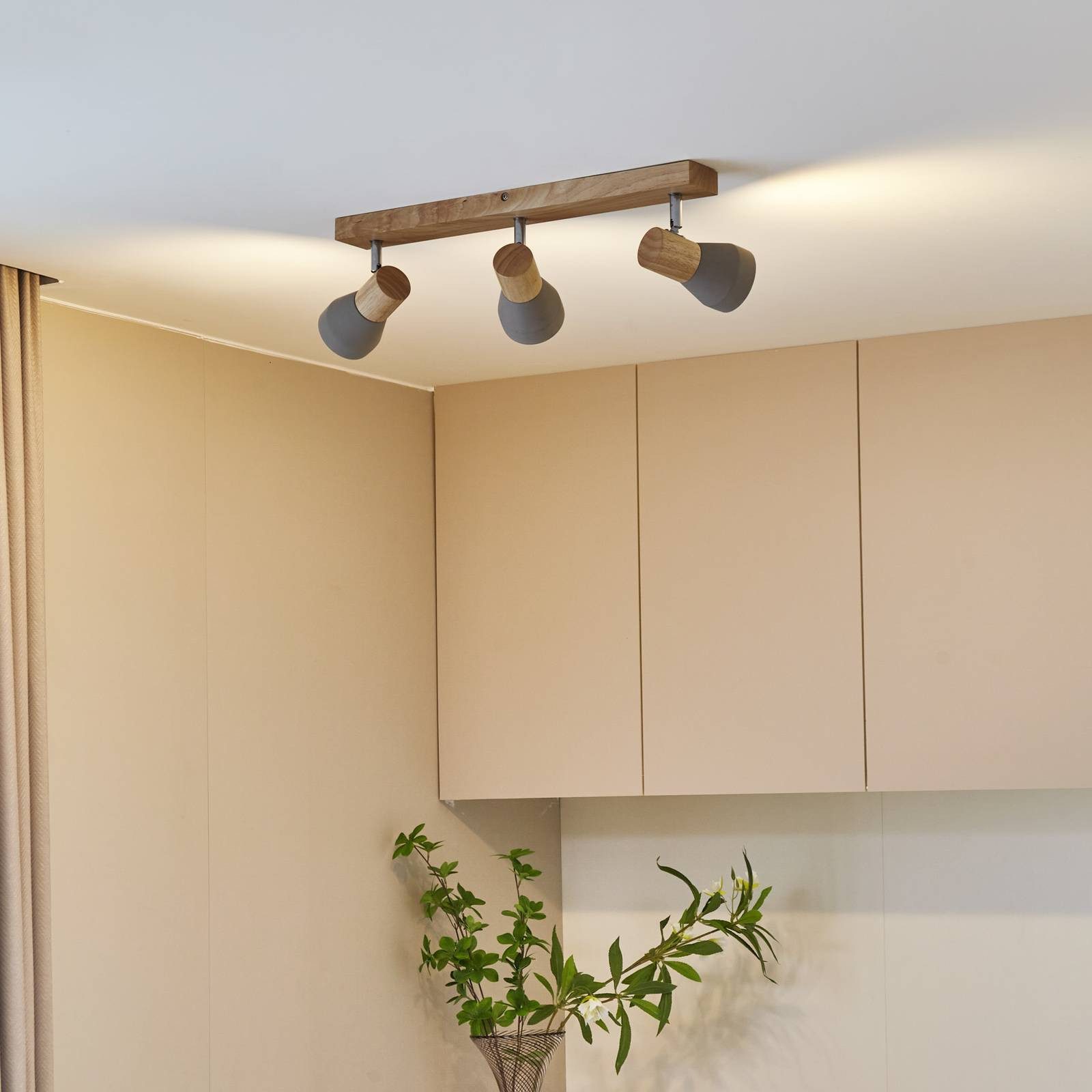 Lindby Strahler Filiz, Skandinavisch, Beton, Holz, günstig online kaufen