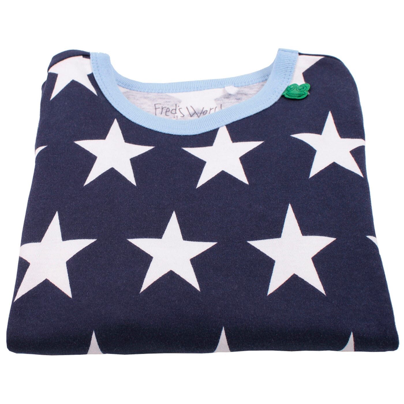 Fred's World by GREEN COTTON Langarmshirt Fred's World Langarm Shirt Sterne und Frosch blau