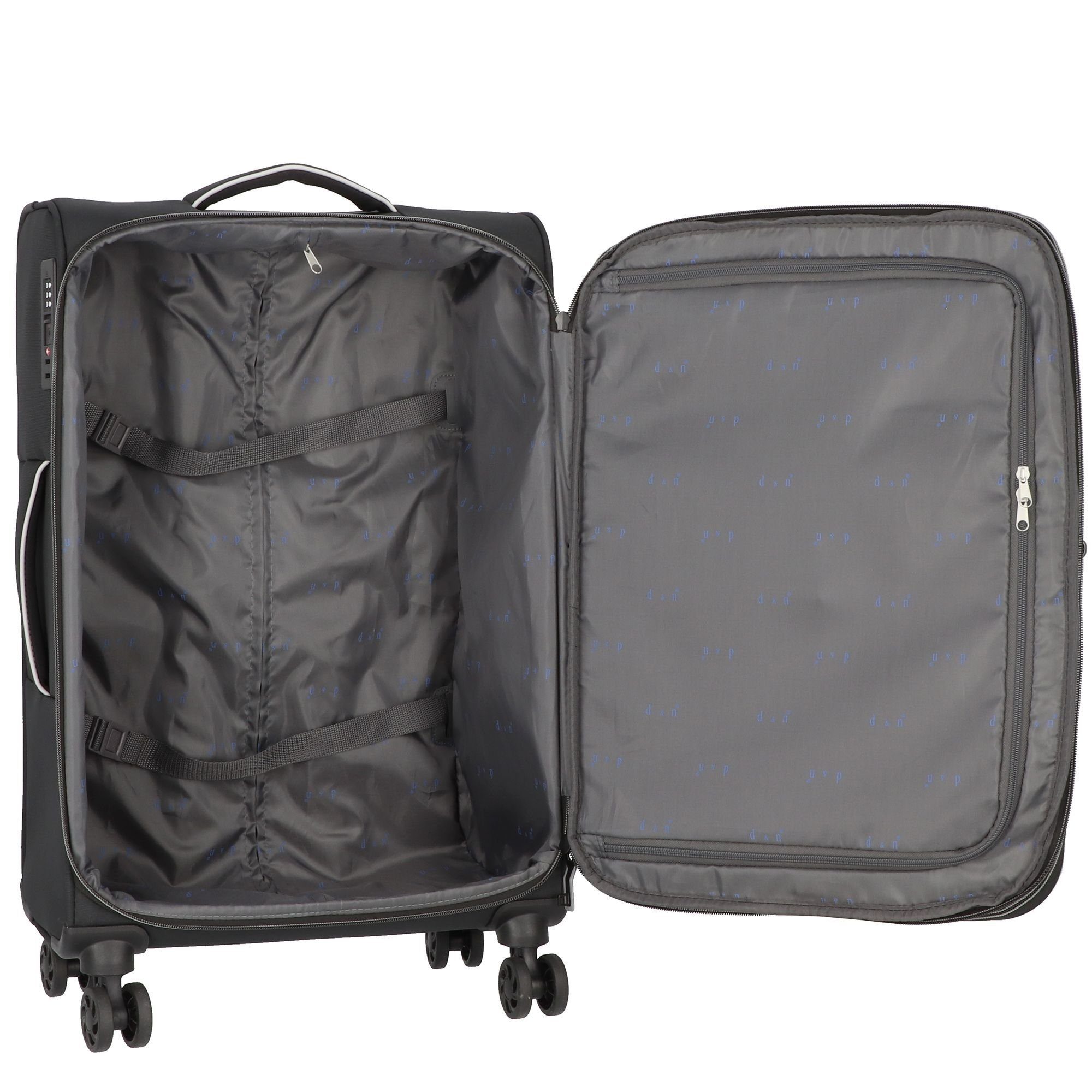 D&N Weichgepäck-Trolley Travel Line 9204, 4 Rollen, Polyester – Bild 5 von 5