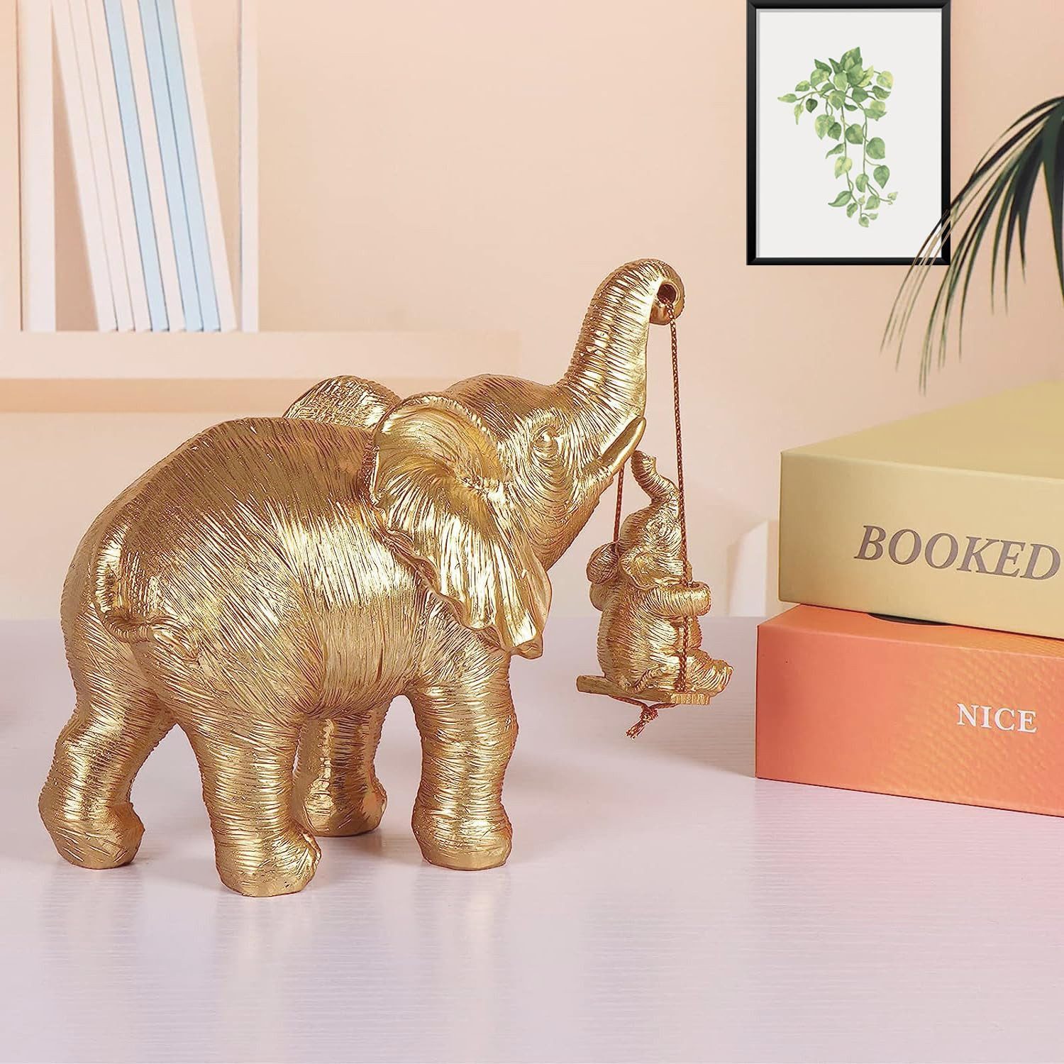 feinlux Tierfigur Tierfigur Tierfigur Deko, Elefant Statue Figure, Mama Geschenk (Set, Dekorationsobjekt, Skulptur), Gesundheit und Kraft, Dekoration für Wohnzimmer(1 Stück)