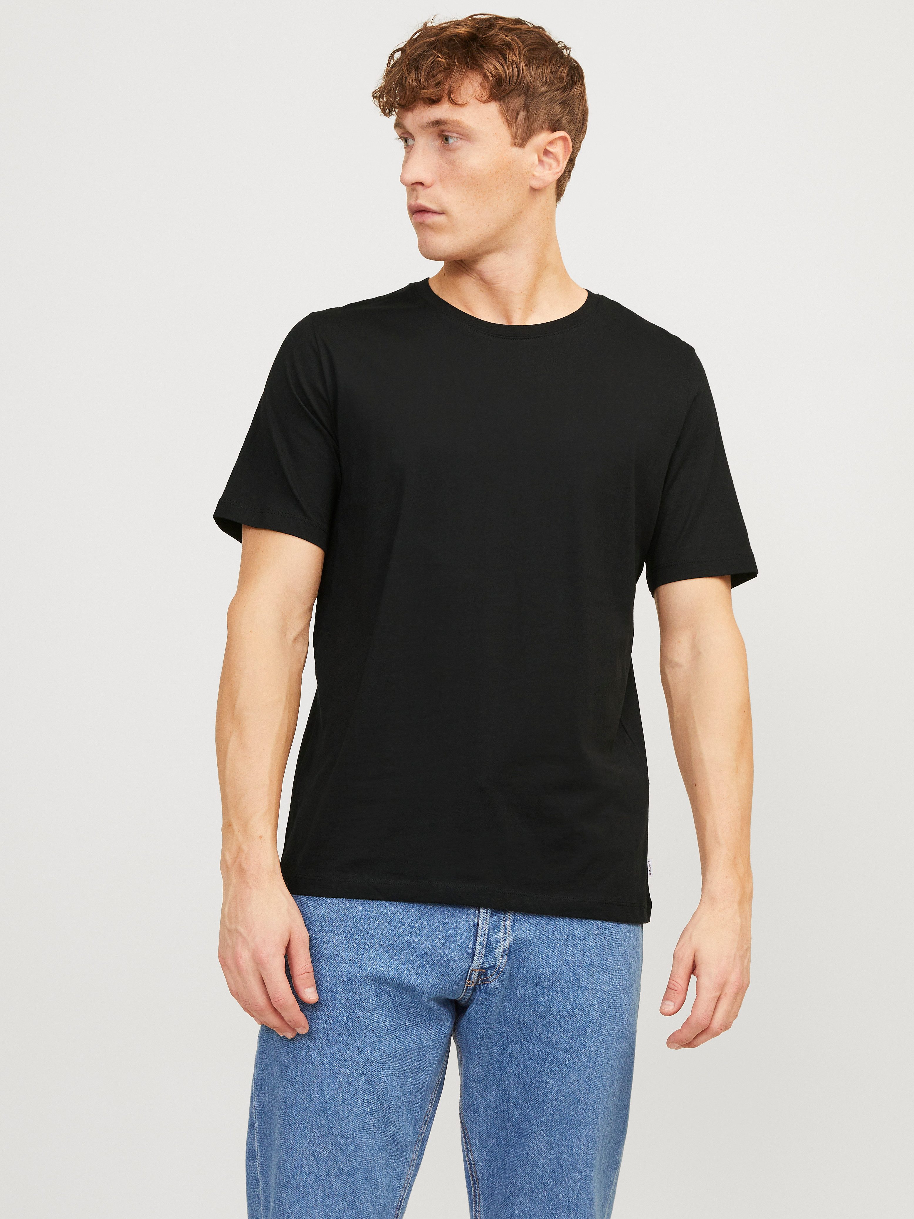 Jack & Jones T-Shirt JJEORGANIC BASIC TEE SS O-NE 5PK MP NOOS (Packung, 5-tlg., 5er-Pack)