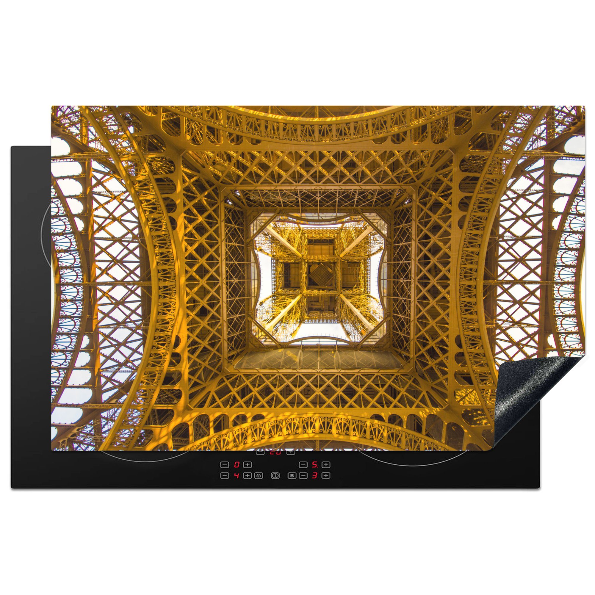 MuchoWow Herdblende-/Abdeckplatte Eiffelturm - Paris - Architektur, Vinyl, (1 tlg), 81x52 cm, Induktionskochfeld Schutz für die küche, Ceranfeldabdeckung