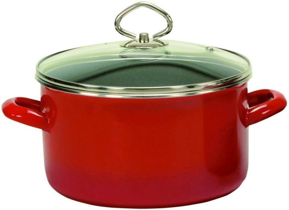 Karl Krüger Kochtopf Kochtopf, Rot, Durchmesser 20cm, 2,8 Liter, (1-tlg)