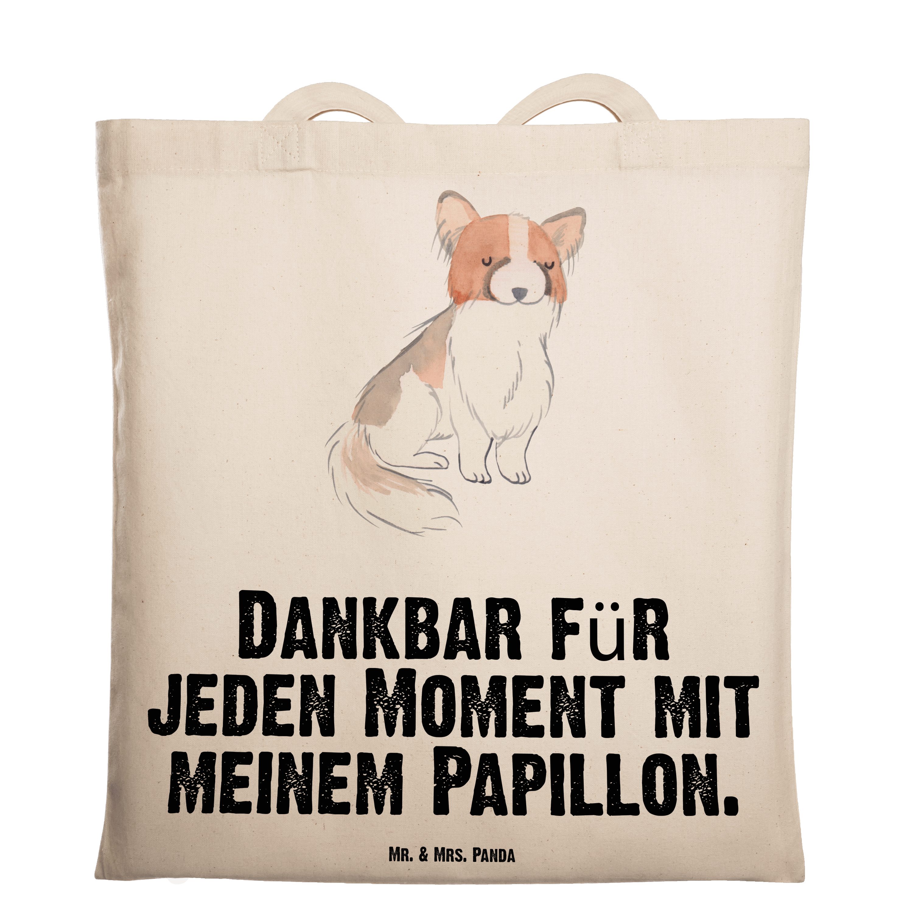 Mr. & Mrs. Panda Tragetasche Papillon Moment - Transparent - Geschenk, Beuteltasche, Stoffbeutel, (1-tlg)