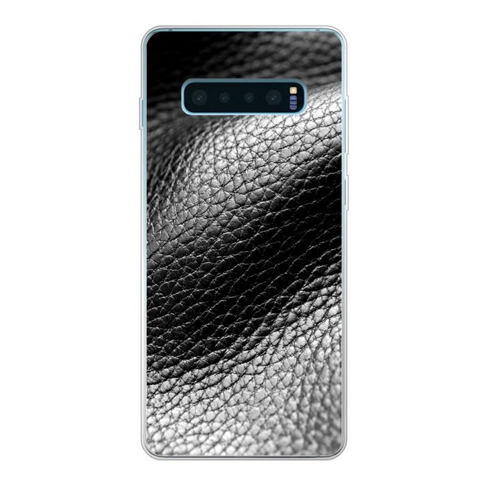 MuchoWow Handyhülle Leder - Textur - Schwarz - Hell Phone Case Handyhülle Samsung Galaxy S10 Lite Silikon Schutzhülle