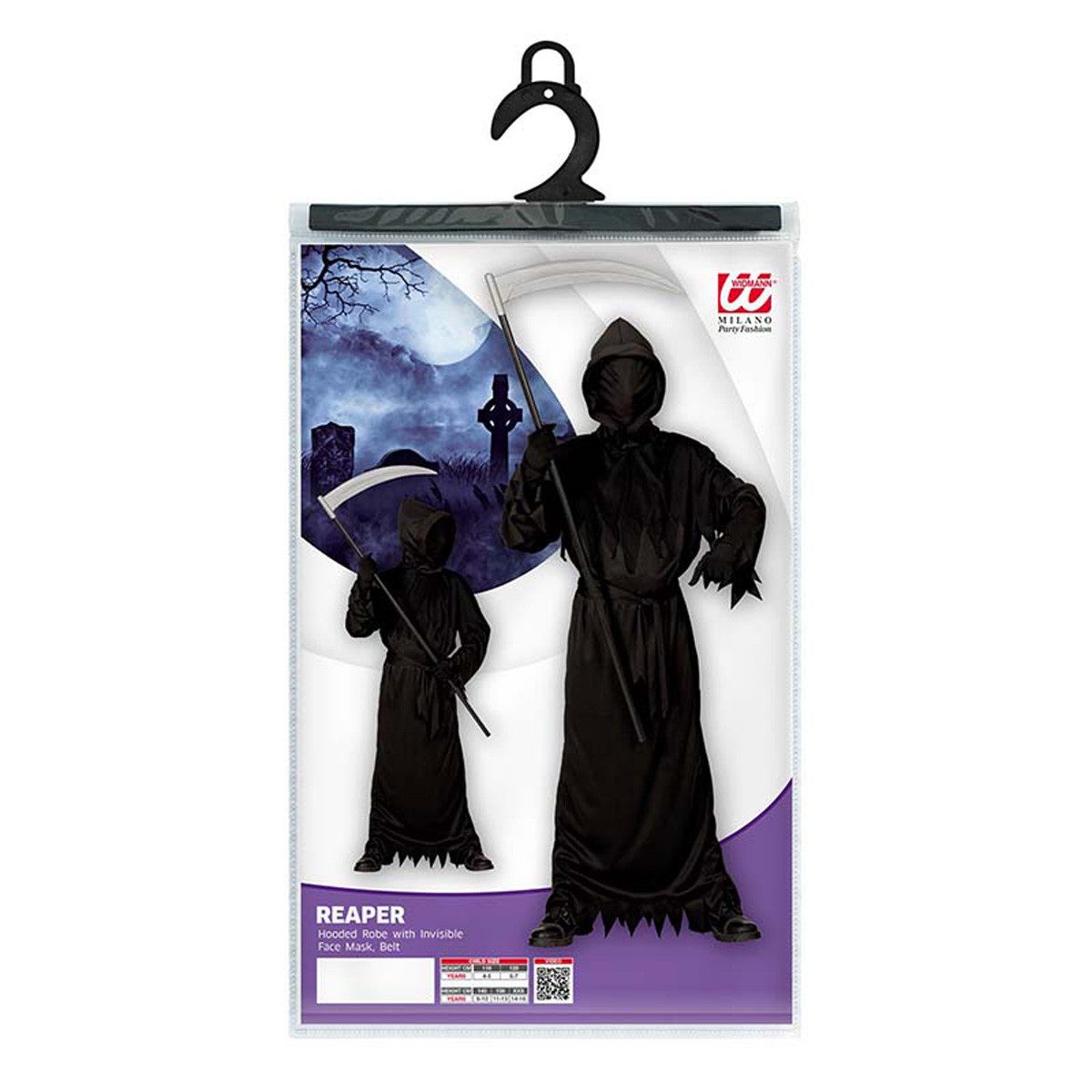 Widmann S.r.l. Hexen-Kostüm Kostüm 'Reaper' Sensenmann mit Maske unsichtbares