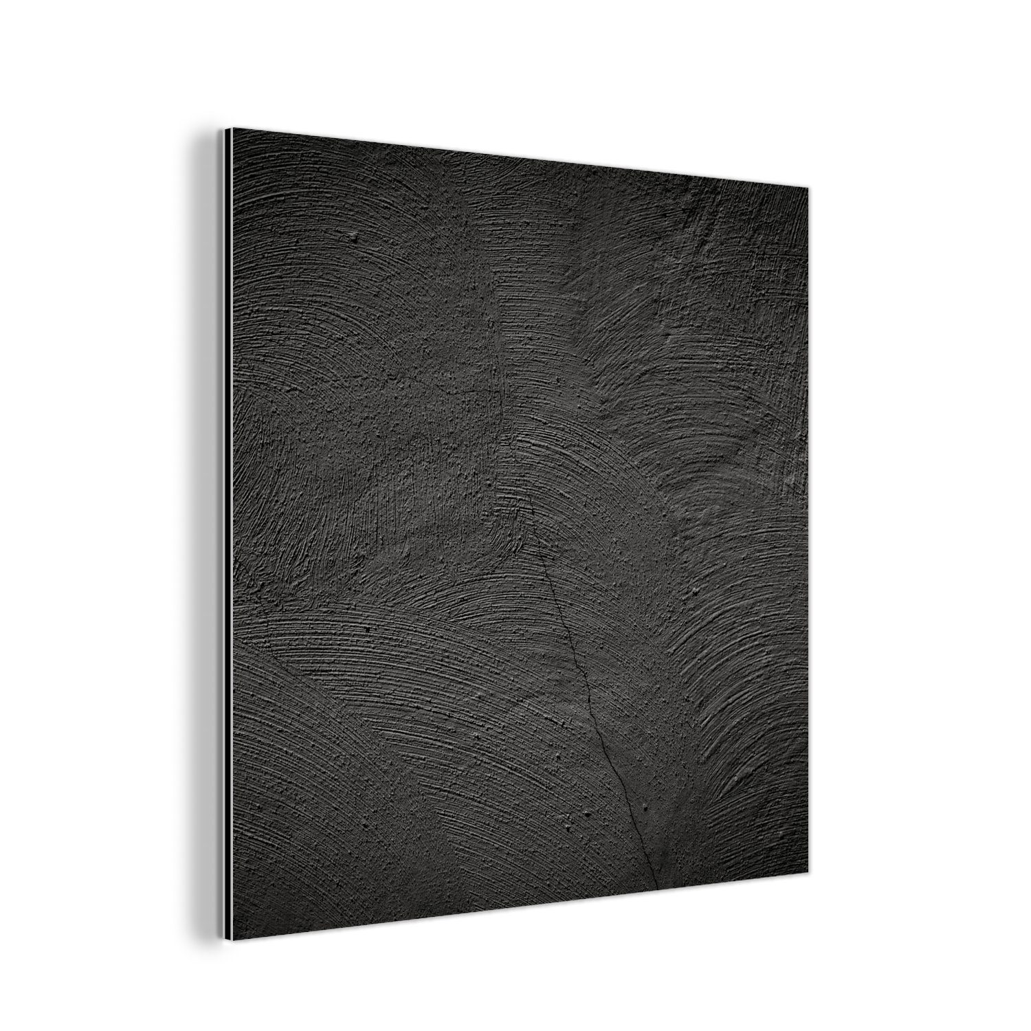 MuchoWow Metallbild Beton - Schwarz - Industriell, (1 St), Alu-Dibond-Druck, Gemälde aus Metall, Aluminium deko | Bilder