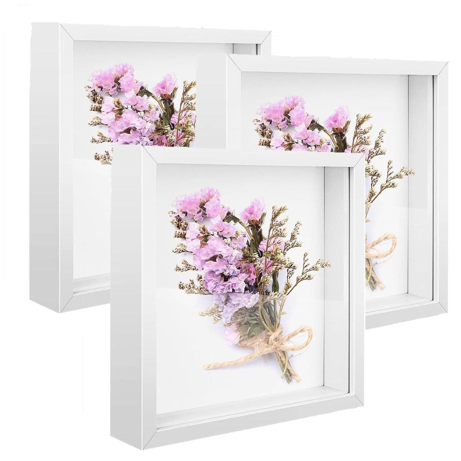 LuxusKollektion Bilderrahmen zum Basteln Bilderrahmen 3D zum Befüllen 20x20cm, (3 St)