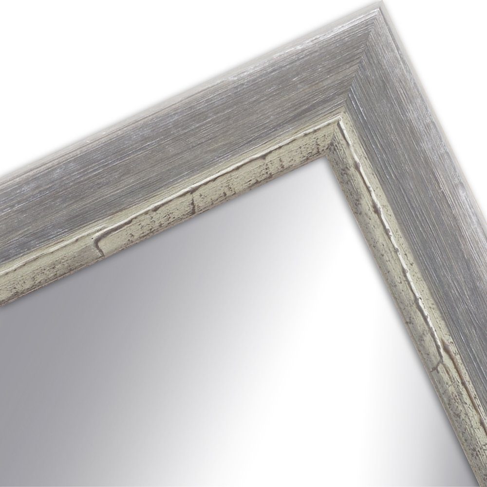 WANDStyle aus Stil Chic Shabby Grau, im H640, Wandspiegel Massivholz