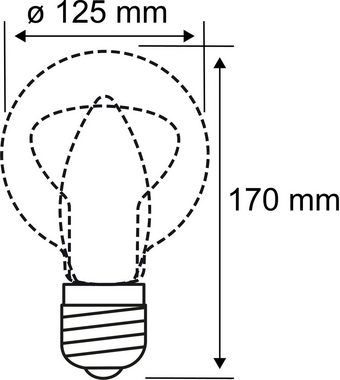 Paulmann LED-Leuchtmittel Globe 125mm Ringspiegel Schwarz matt liniert, E27, 1 St., Warmweiß