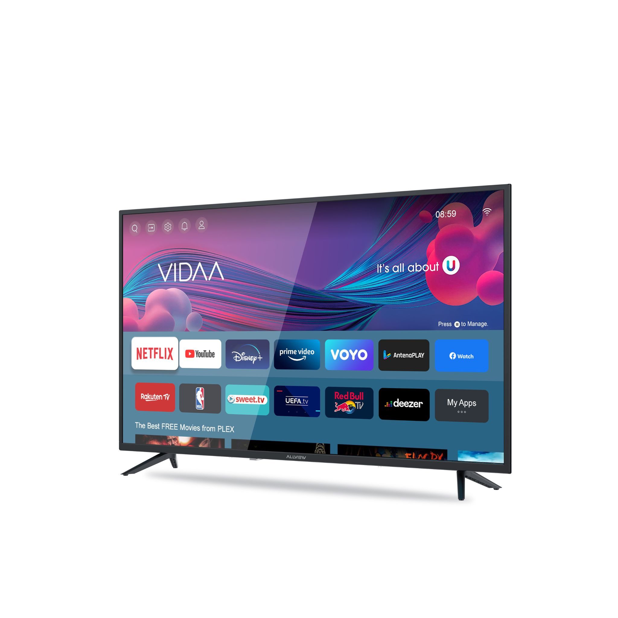 Allview Modell 43iPlay6000-F LED-Fernseher (43 Zoll, 1920 × 1080, 3 × HDMI, 2 × USB, integriertes WLAN, ESA Wandhalterung möglich)