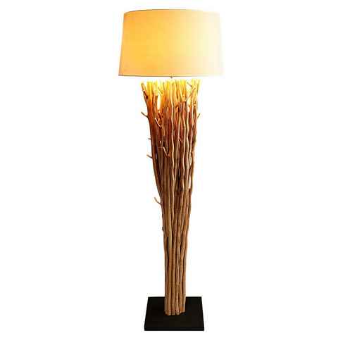 Levandeo® Stehlampe, Lampe Stehlampe 175cm Holz Natur Beige Holzlampe Unikat Treibholz