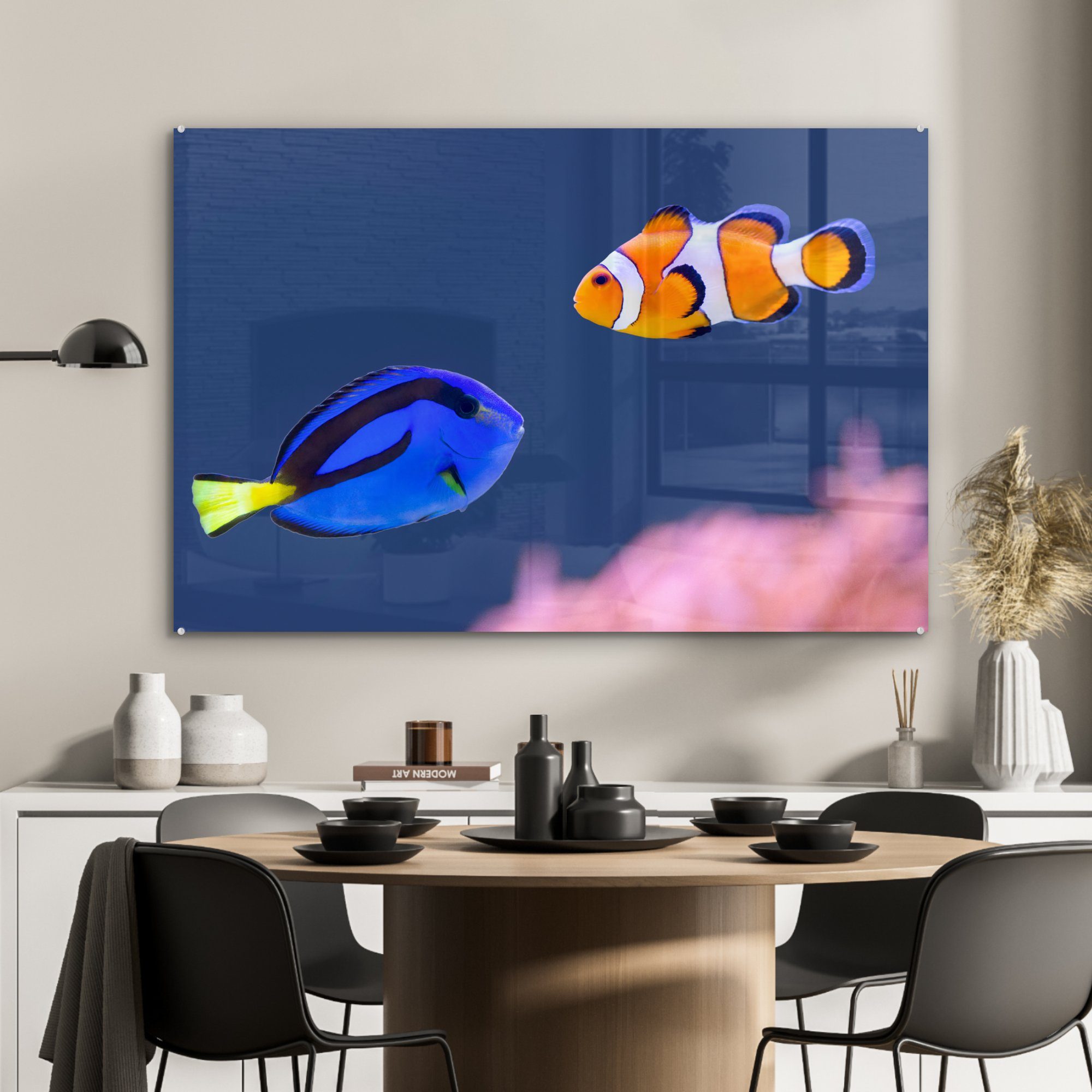 Wohnzimmer Acrylglasbilder - Wasser & Nemo, MuchoWow Schlafzimmer St), - Acrylglasbild Fisch (1