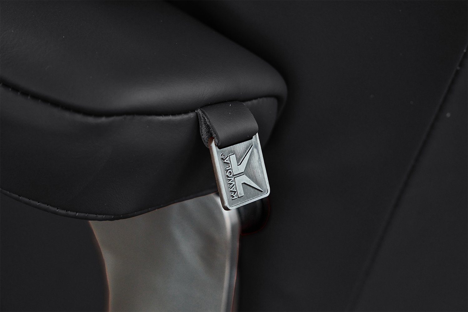 KAWOLA Drehsessel MODO, Relaxsessel schwarz Hocker Leder mit versch. Farben
