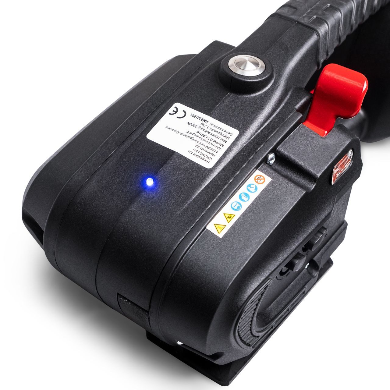 DeTec. Elektrowerkzeug-Set UM19s Umreifungsgerät mit 2 Akkus für Kunststoffbänder (PE und PP), Bandspanner, Handumreifer mit 2x 4,0 A/H Li-Ionen Akku