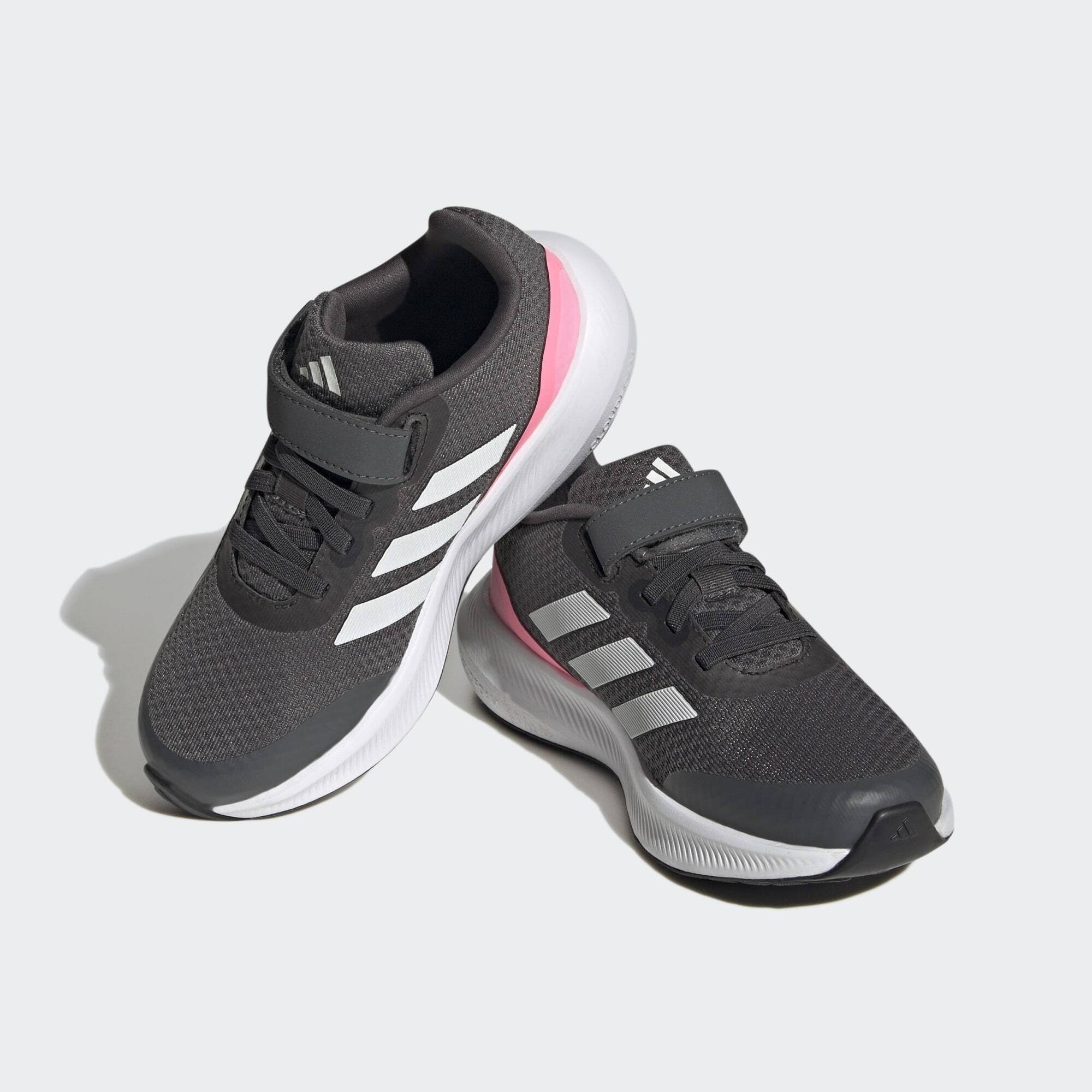 adidas Sportswear RUNFALCON 3.0 ELASTIC LACE TOP STRAP SCHUH Sneaker Grey Six / Crystal White / Beam Pink | 