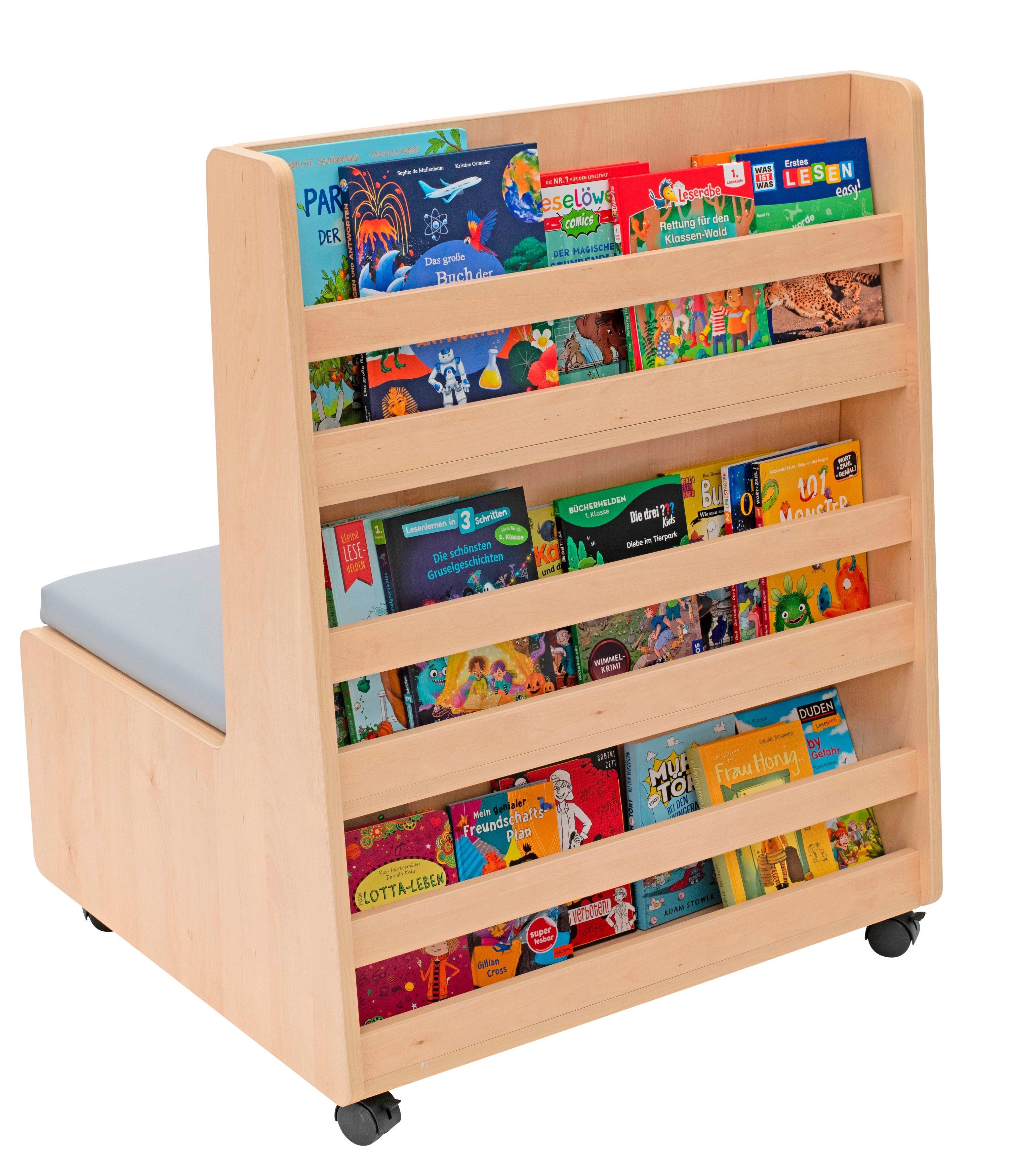 Betzold Lernspielzeug LeseMobil mit Büchern & Spielen – Mobile Vorleseecke