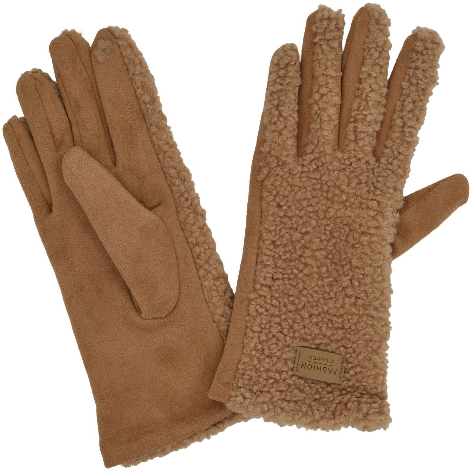 styleBREAKER Fleecehandschuhe Touchscreen Handschuhe mit Teddyplüsch günstig online kaufen