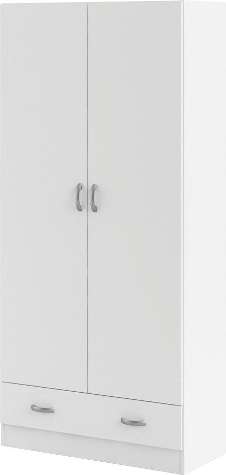 Home affaire Kleiderschrank Space Drehtürenschrank, Aufbewahrung Kasten Schrank Stauraum 2 Türen, 3 Einlegeböden und 1 breite Schublade, Breite 79 cm – Bild 5 von 5