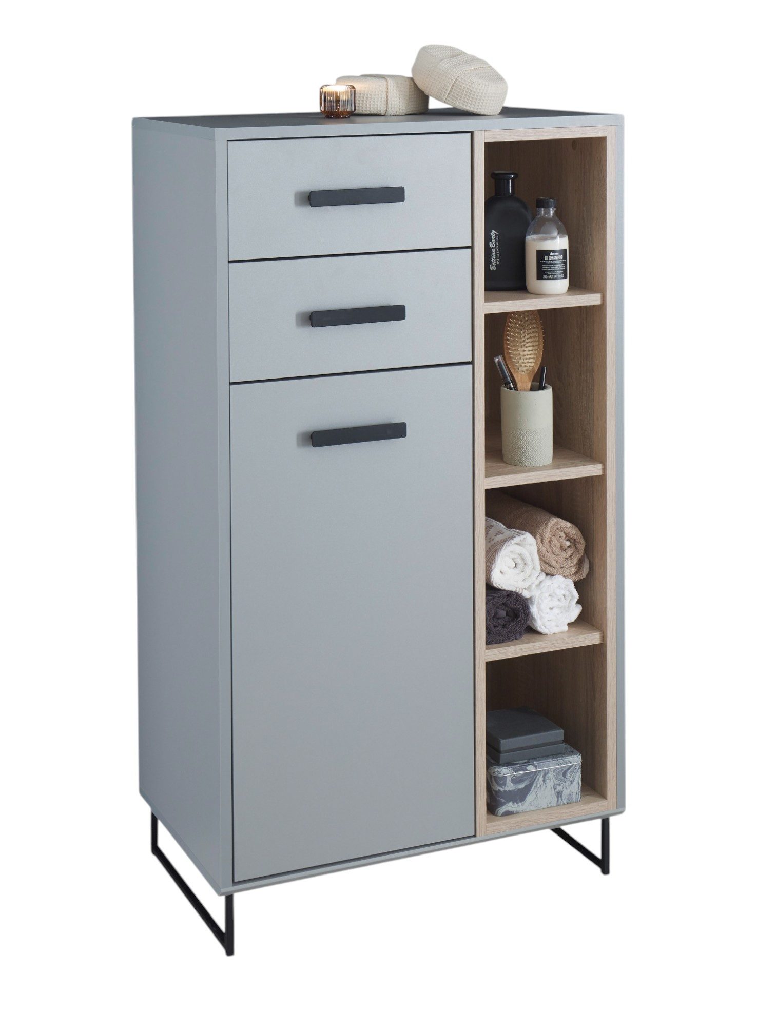moebel-dich-auf Hochkommode TOURS (Highboard, Badschrank mit offenen Fächern), Breite 65 cm