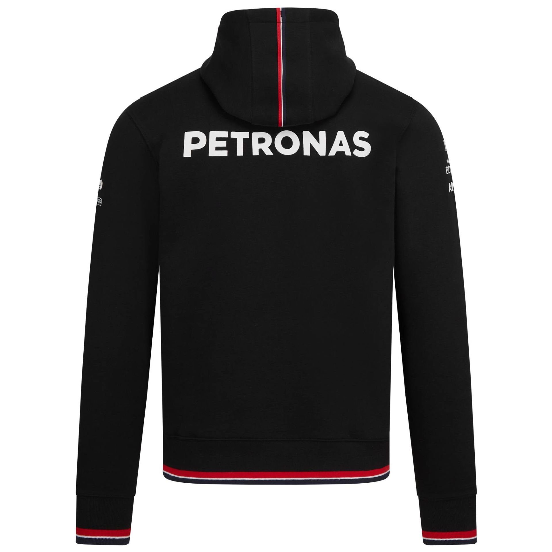 dem Schriftzug großer AMG (Schwarz) Rücken auf Mercedes Team Kapuzenpullover Hoodie Petronas