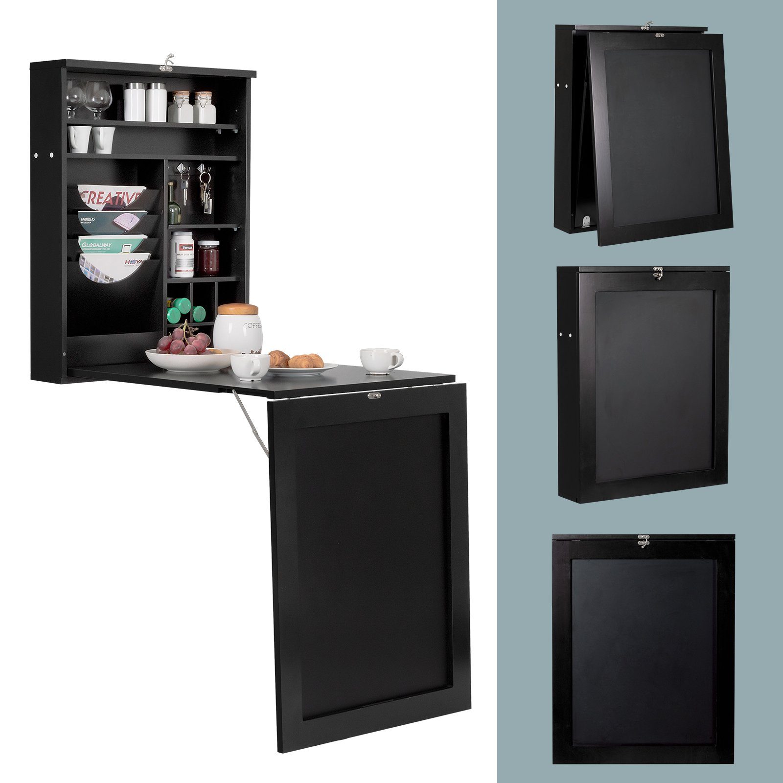 COSTWAY Klapptisch »Wandtisch Esstisch Bartisch«, klappbar, mit Tafel