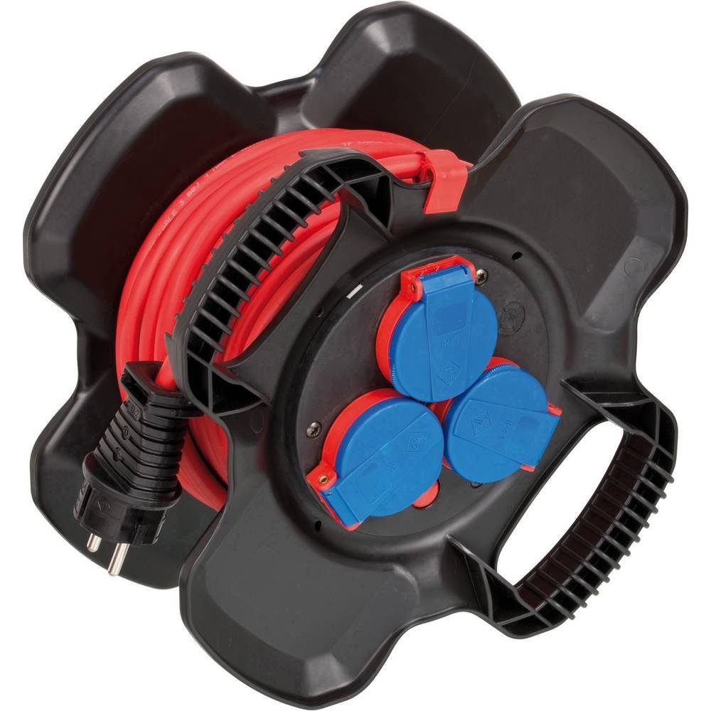 Brennenstuhl Gummi-Kabelhaspel Kompakt IP44 1169710100 Kabeltrommel, Ölbeständig, öl- und abriebfest, UV-Beständig