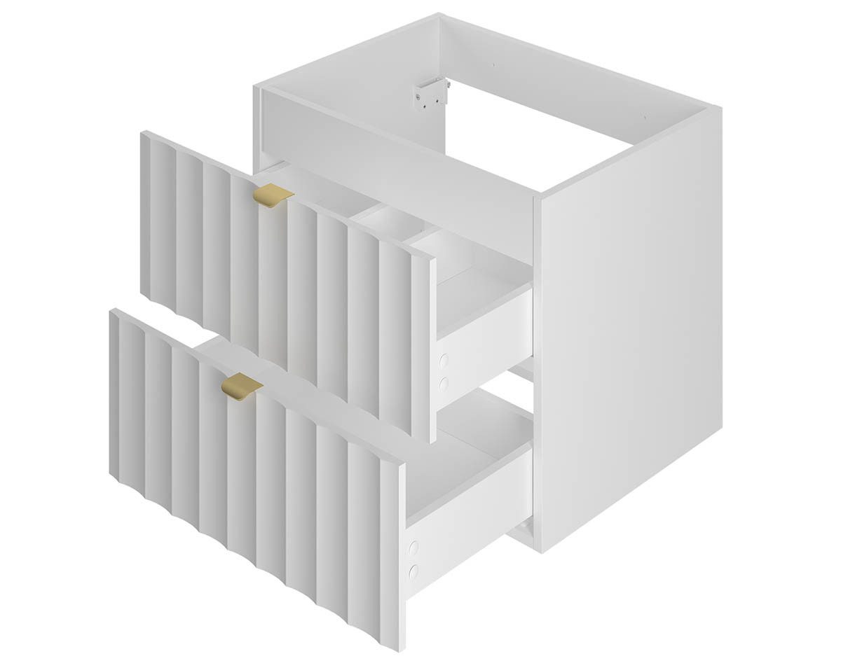 einfachgutemoebel Waschtisch-Set Waschtischunterschrank 120cm RAILIQUE, Matt-Weiß, (Badmöbel Set, 1-St., Waschtisch Unterschrank)