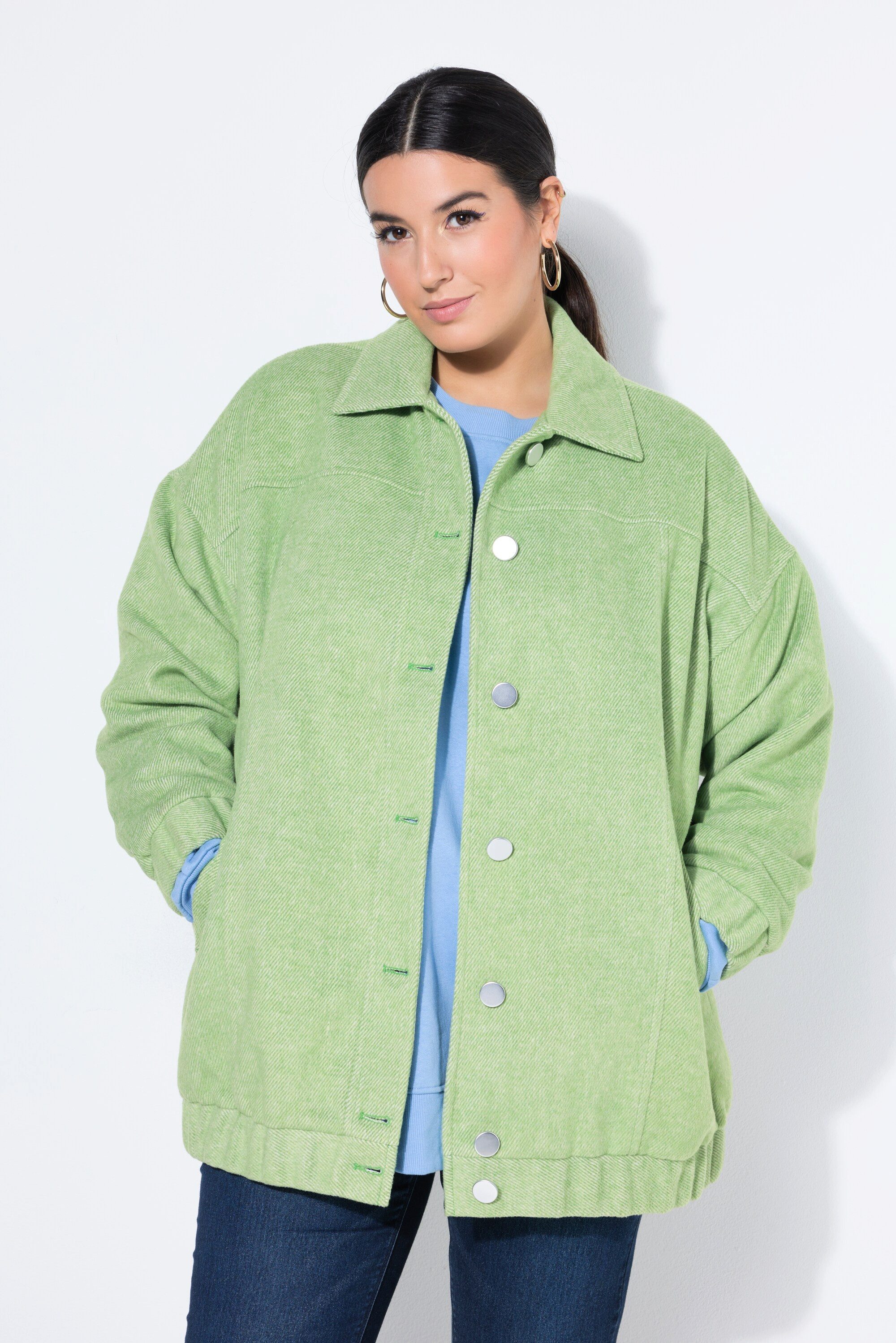 Studio Untold Outdoorjacke Blouson Jacke länger und oversized Wolloptik