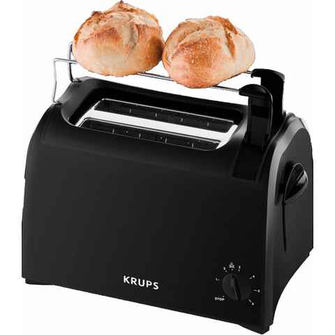 Krups Toaster Pro Aroma KH1518, 2 kurze Schlitze, für 2 Scheiben, 700 W, Krümelschublade, 6 Bräunungsstufen, Hebe-Funktion