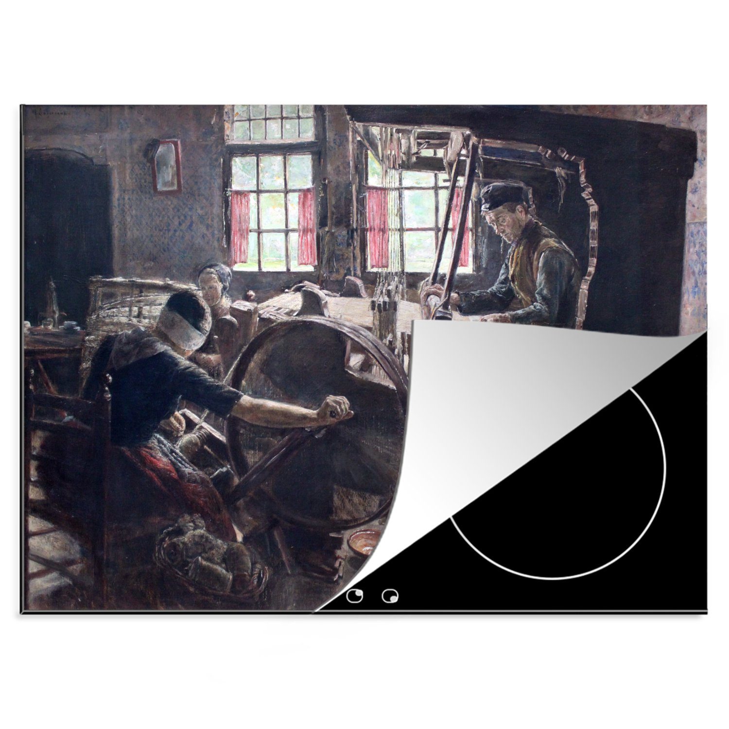 MuchoWow Herdblende-/Abdeckplatte Weaver - Mobile Vinyl, Gemälde (1 Liebermann, von tlg), Ceranfeldabdeckung Arbeitsfläche cm, 70x52 Max nutzbar